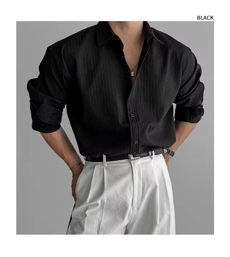 Textured Minimalist Long Sleeve Shirt Details 18