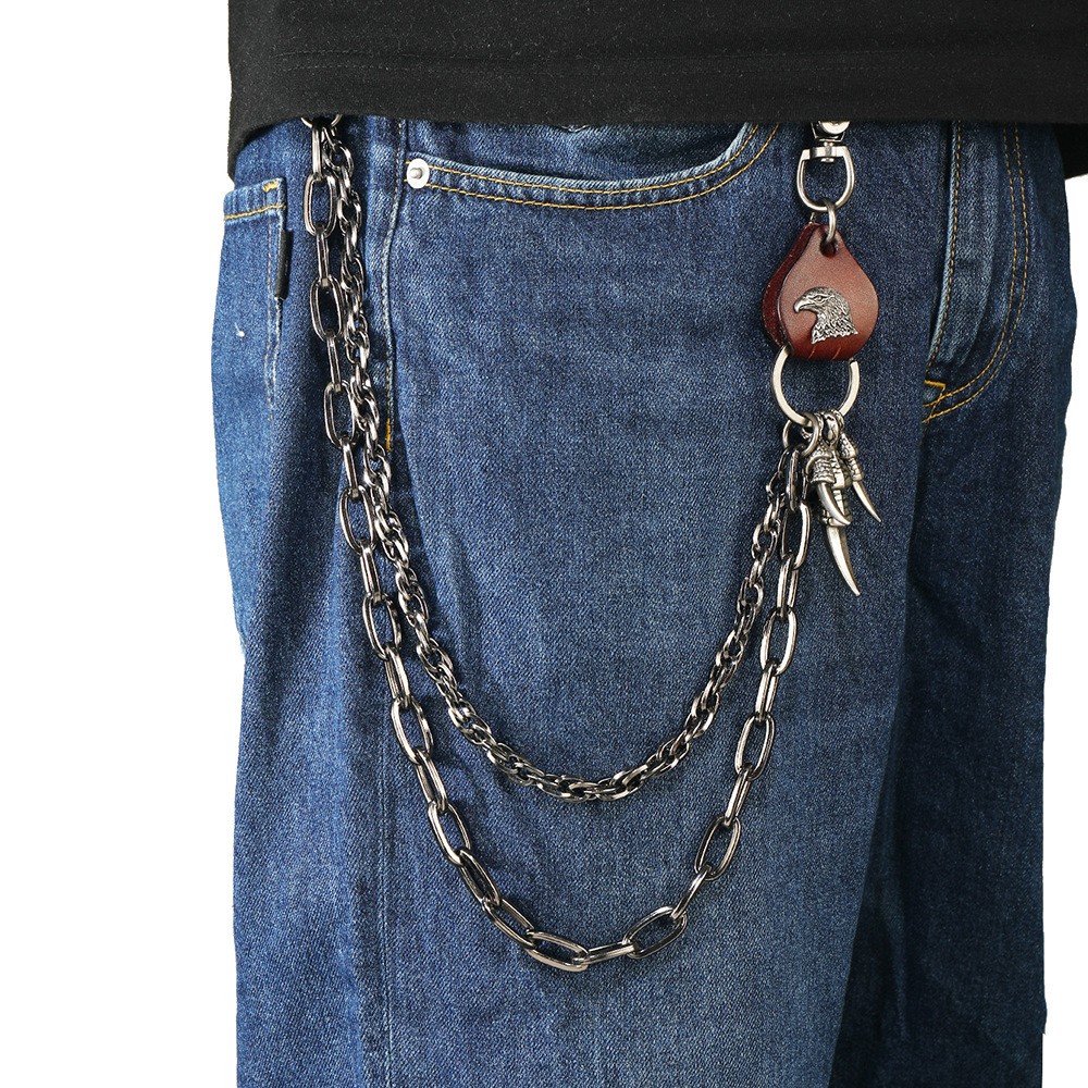 Unisex Punk Hip-Hop Multi-Layer Metal Waist Chain