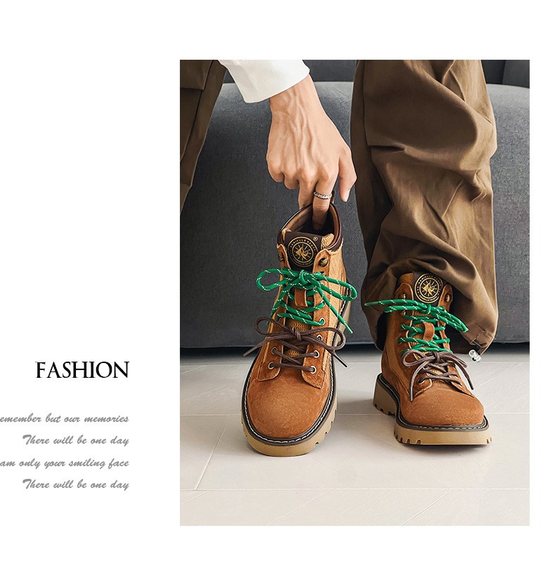 Unisex Classic Mid-Calf Leather Martin Boots