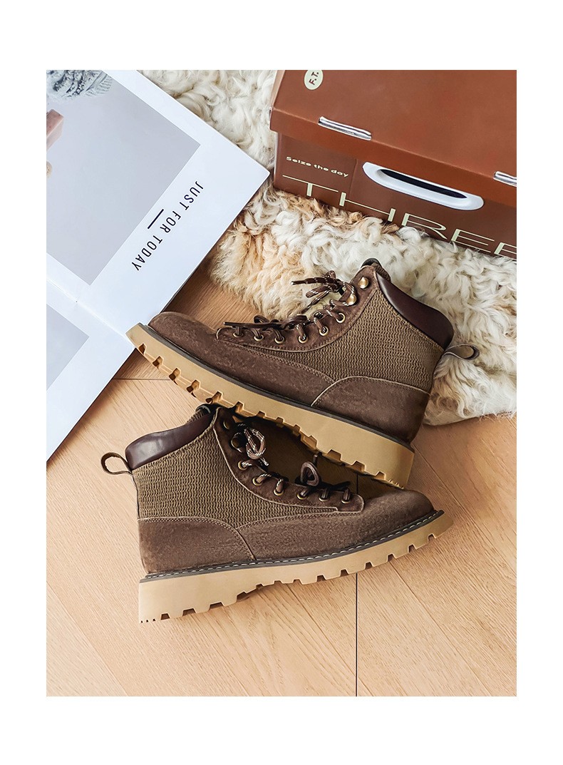 Unisex Classic Mid-Calf Leather Martin Boots