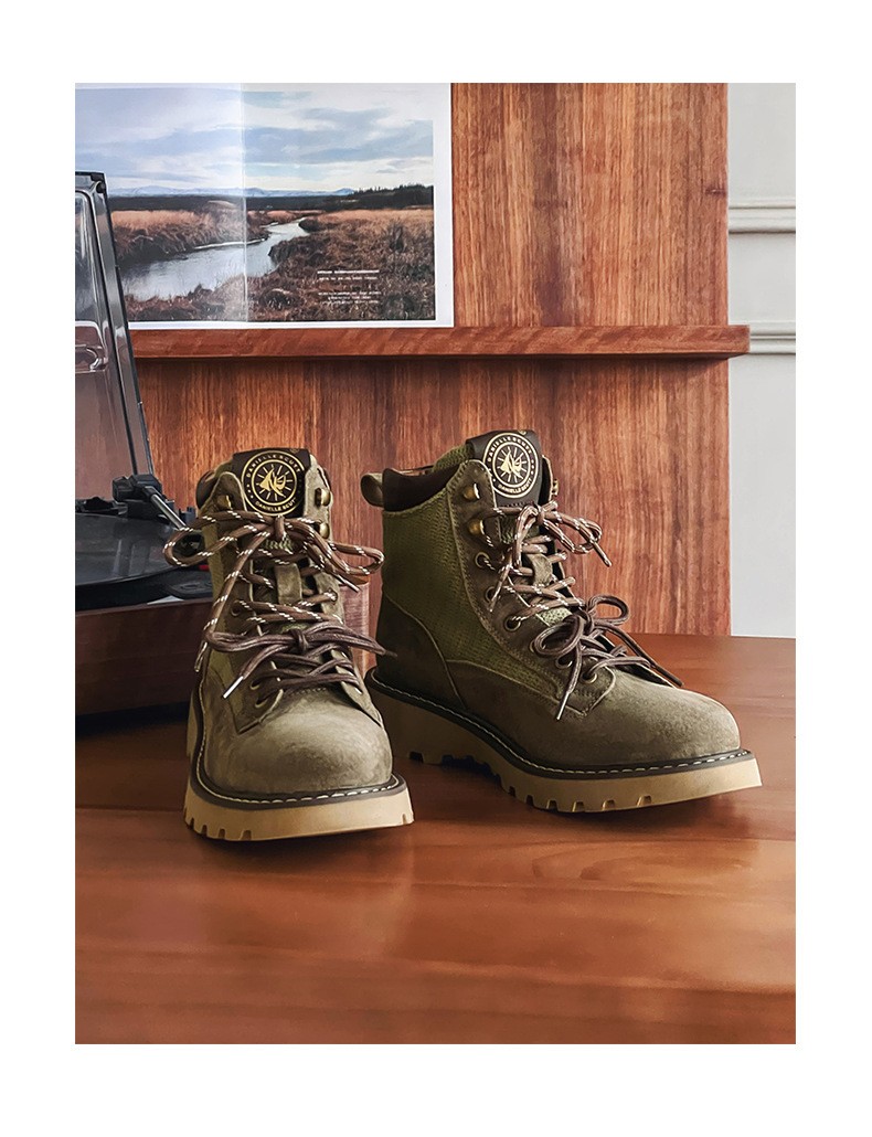 Unisex Classic Mid-Calf Leather Martin Boots