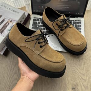 Men's Thick Sole Derby Shoes Casual British Style
