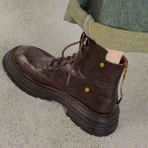 Women's Retro Leather Platform Martin Boots 2025