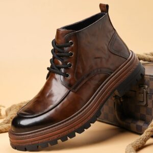 2025 Men’s Mid-Calf Insulated Fashion Leather Boots