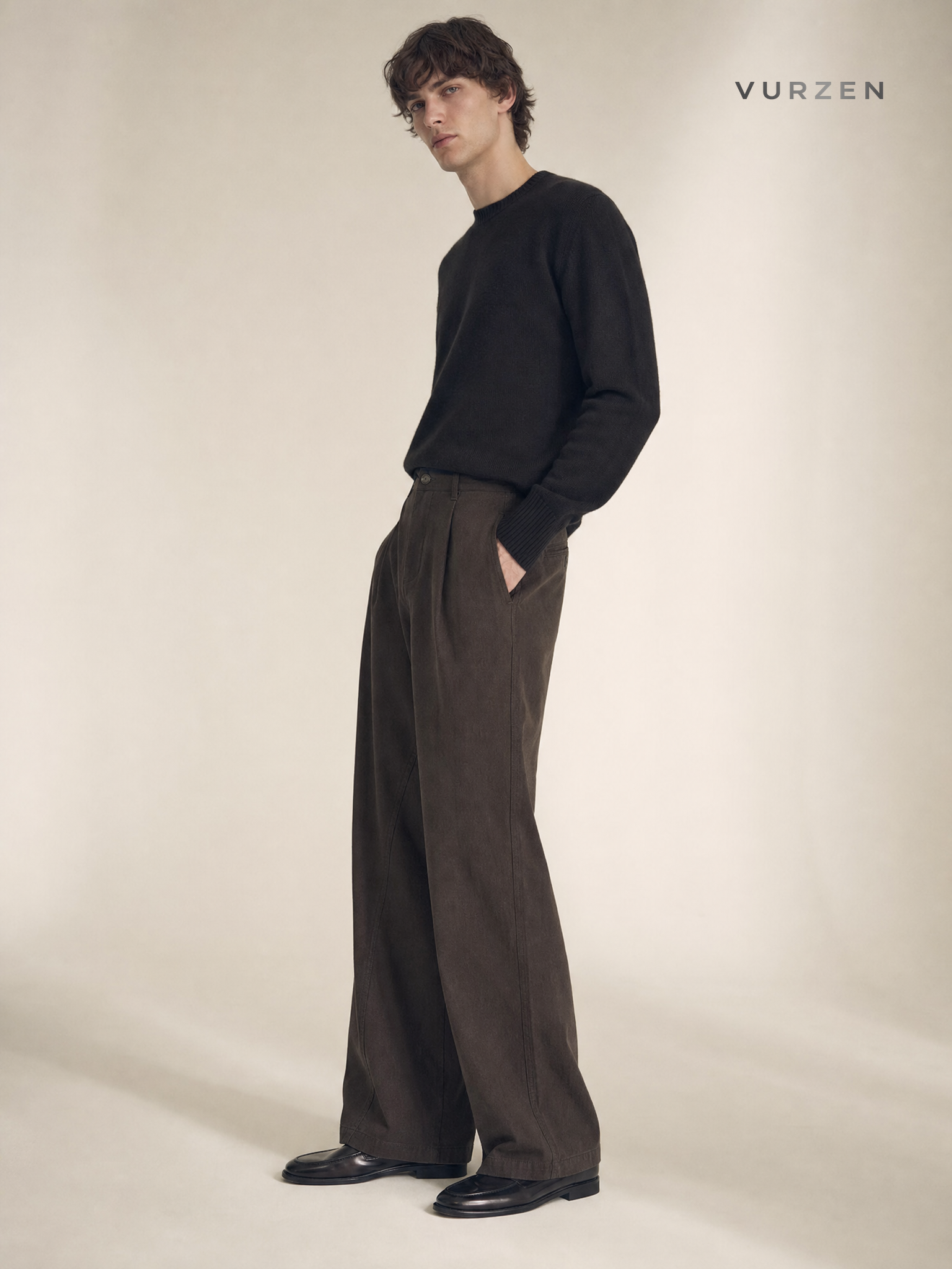 Vintage Corduroy Straight-Leg Casual Pants detail