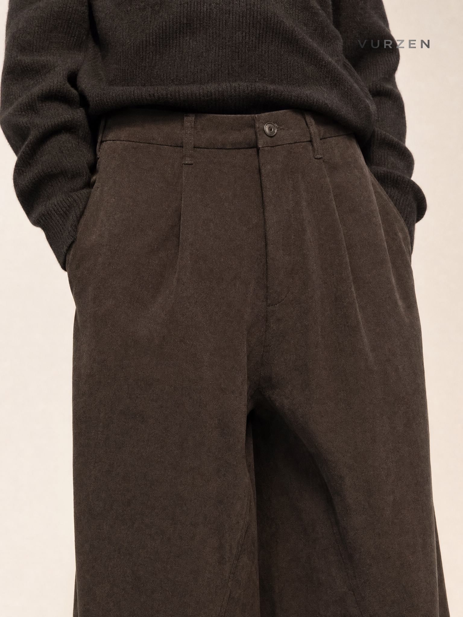 Vintage Corduroy Straight-Leg Casual Pants detail
