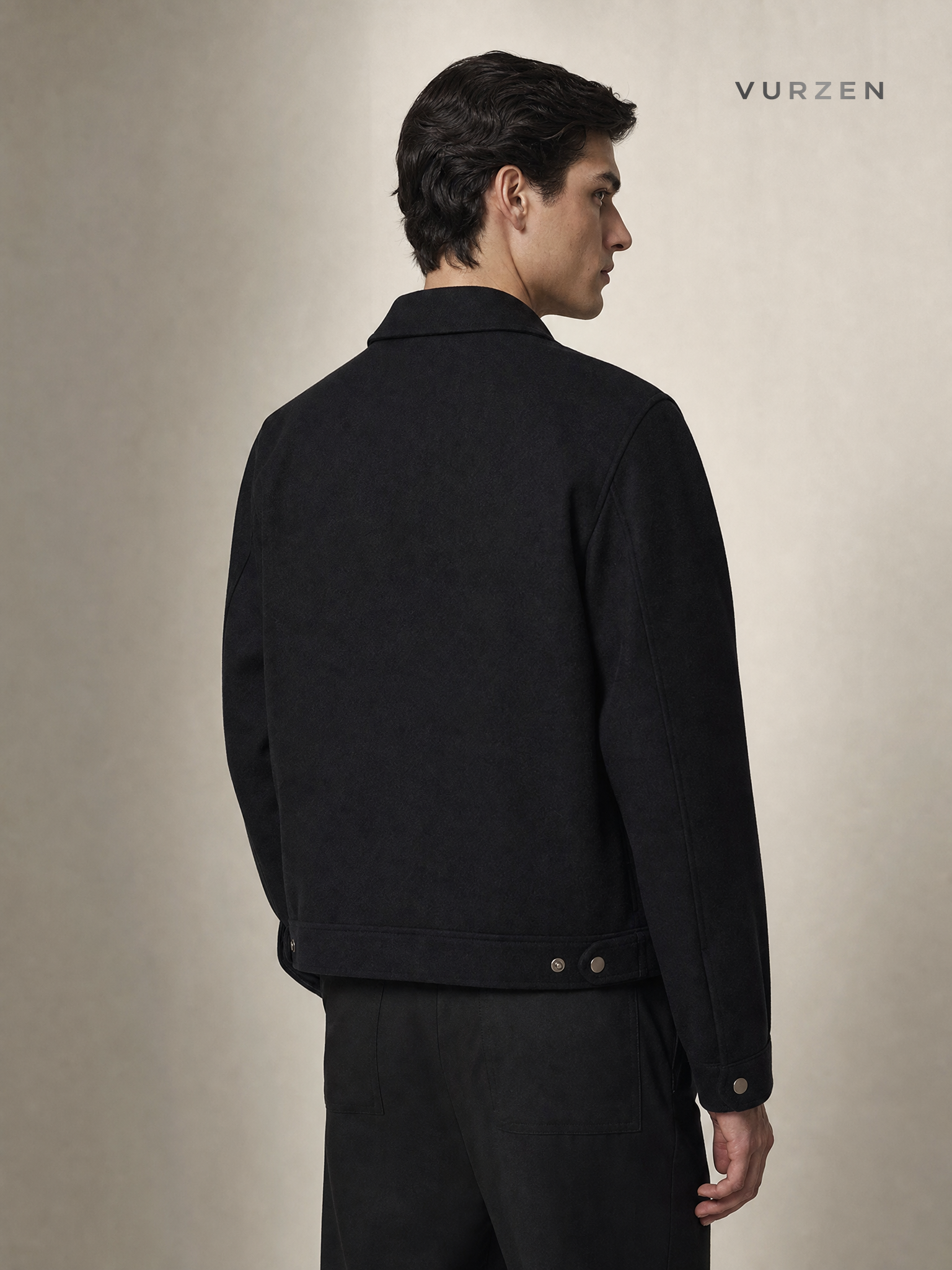 MYQ Vintage Korean Style Thick Wool Blend Jacket detail