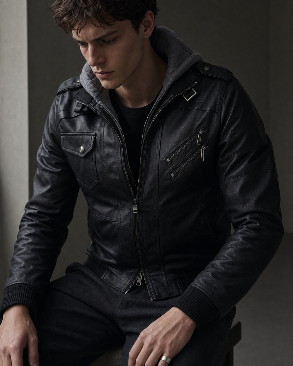 610390179721 top dark minimal jacket dark lookbook 05