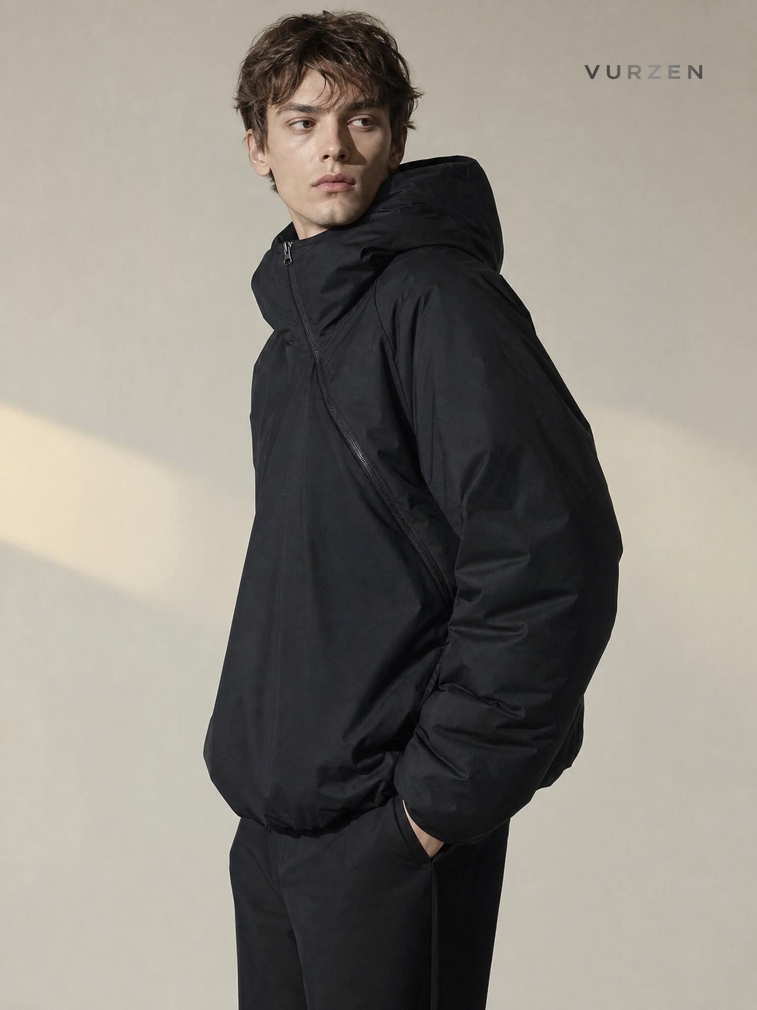 MADEEXTREME Streetwear Black White Duck Down Jacket detail