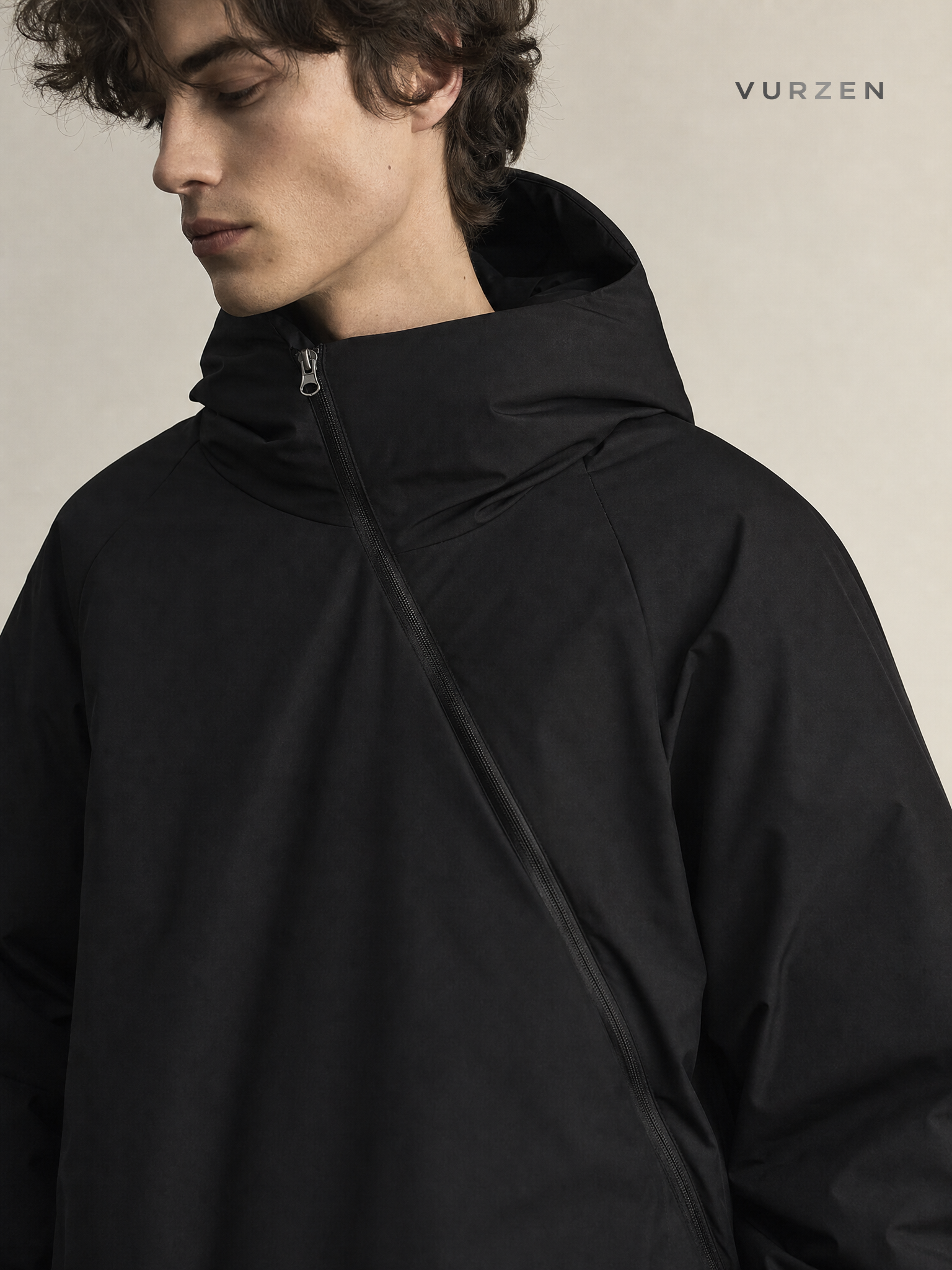 MADEEXTREME Streetwear Black White Duck Down Jacket detail