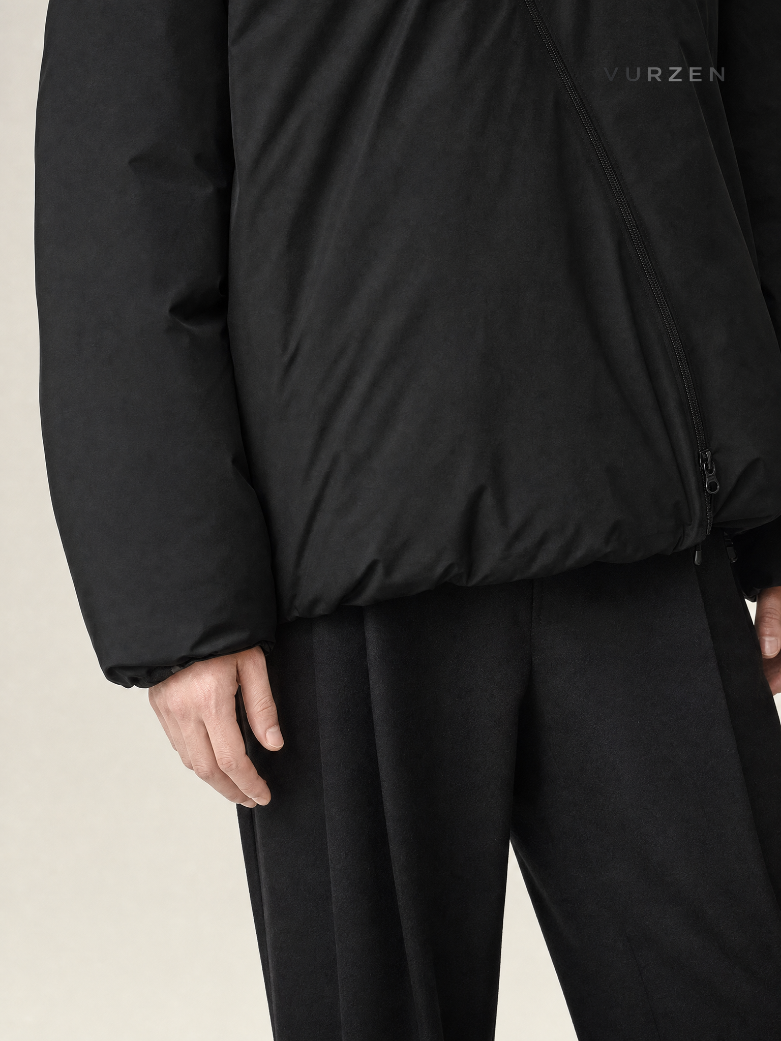 MADEEXTREME Streetwear Black White Duck Down Jacket detail