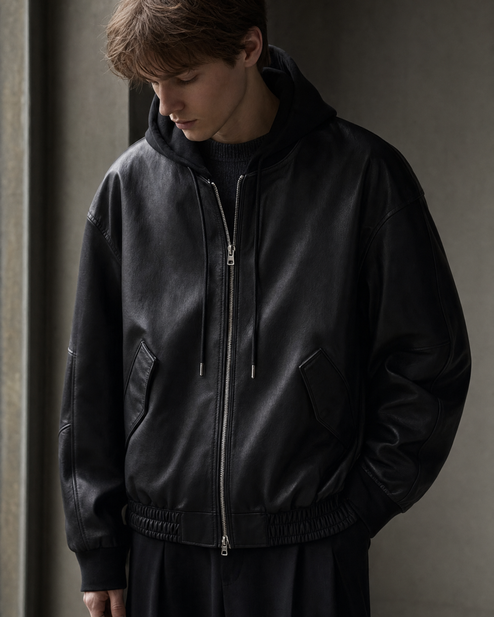 762381592524 top dark minimal jacket dark lookbook 05