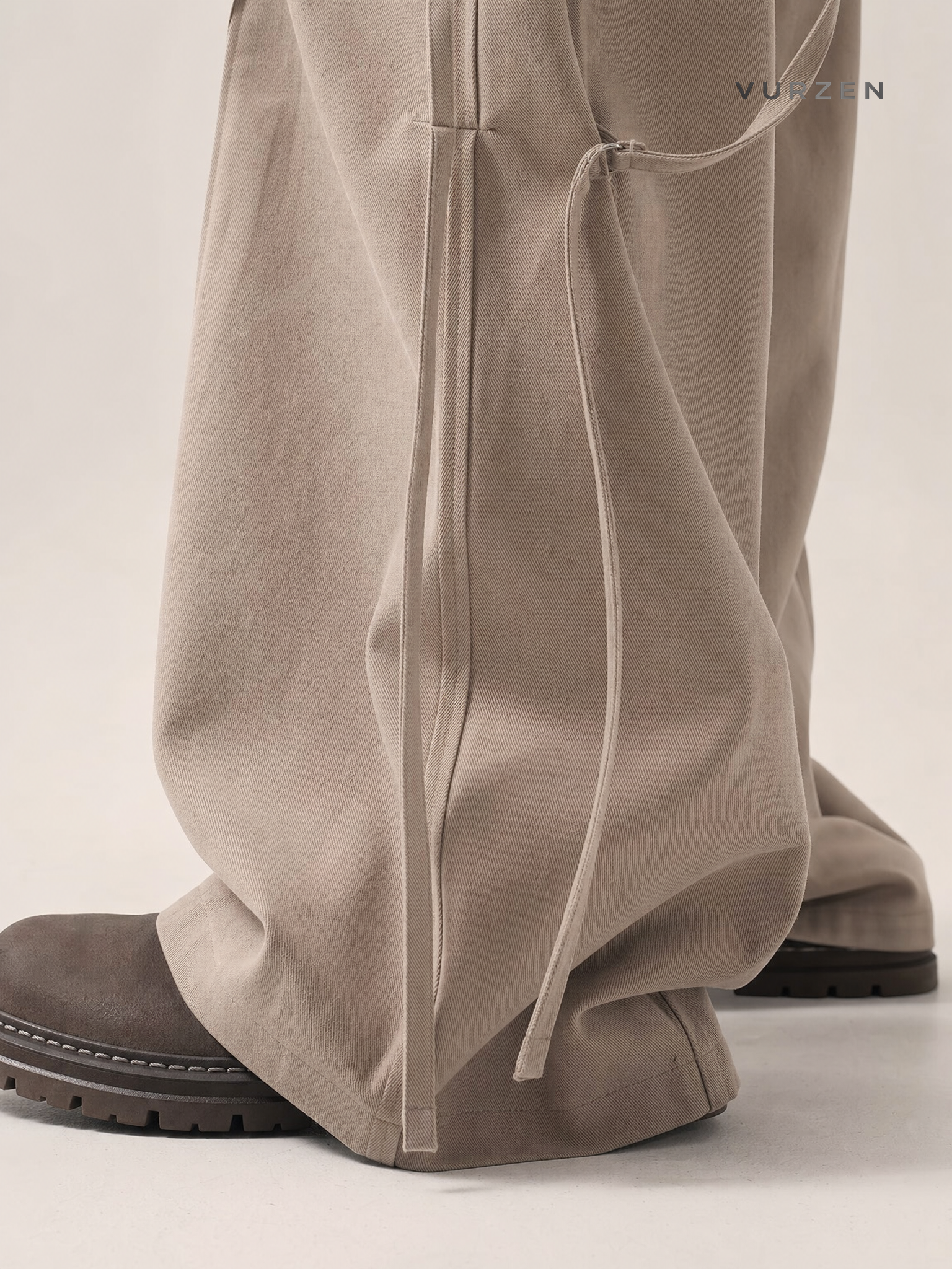 American Hip-Hop Cargo Workwear Pants with Belt detail