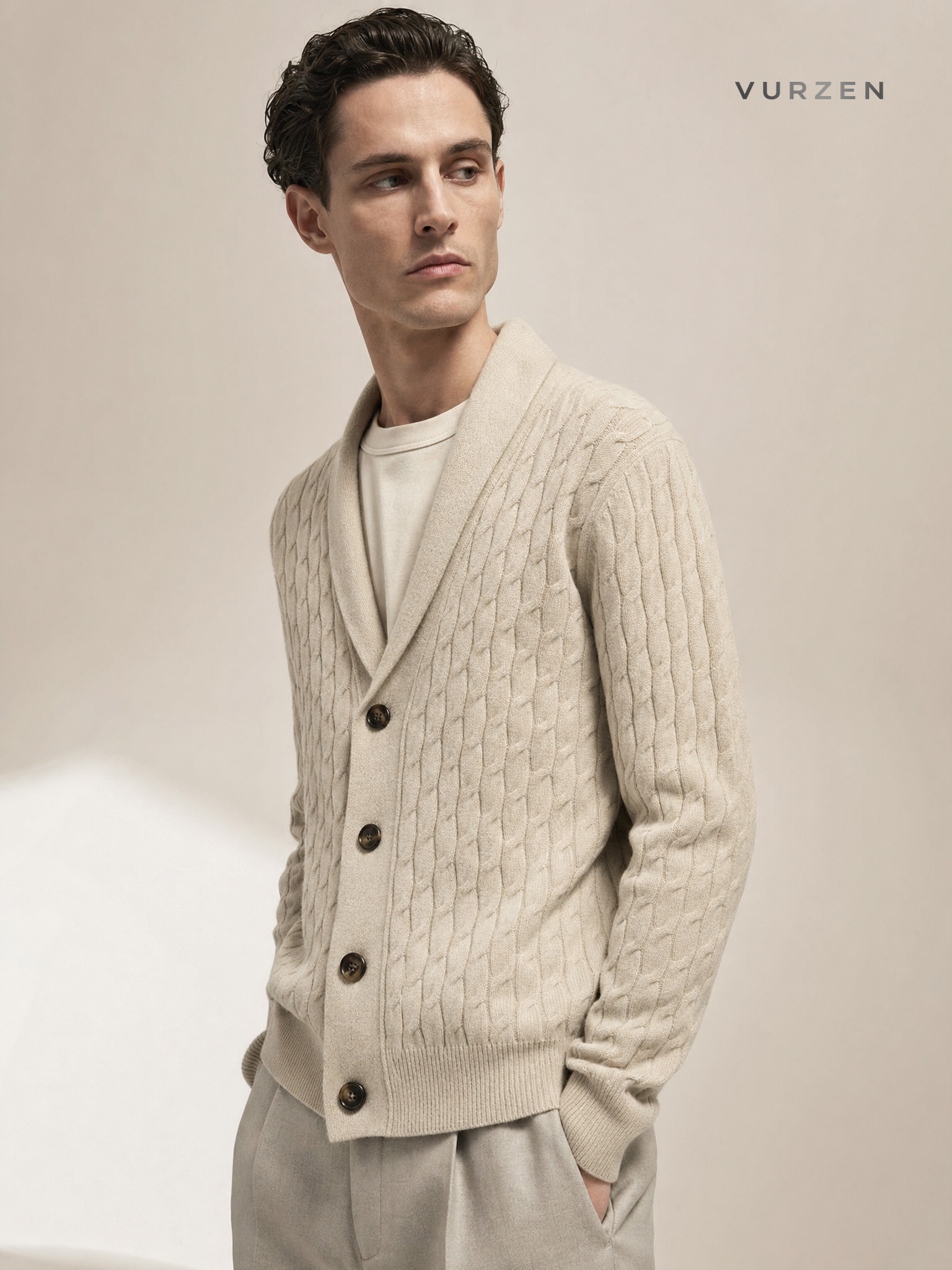 2024 Thick Knit V-Neck Men
