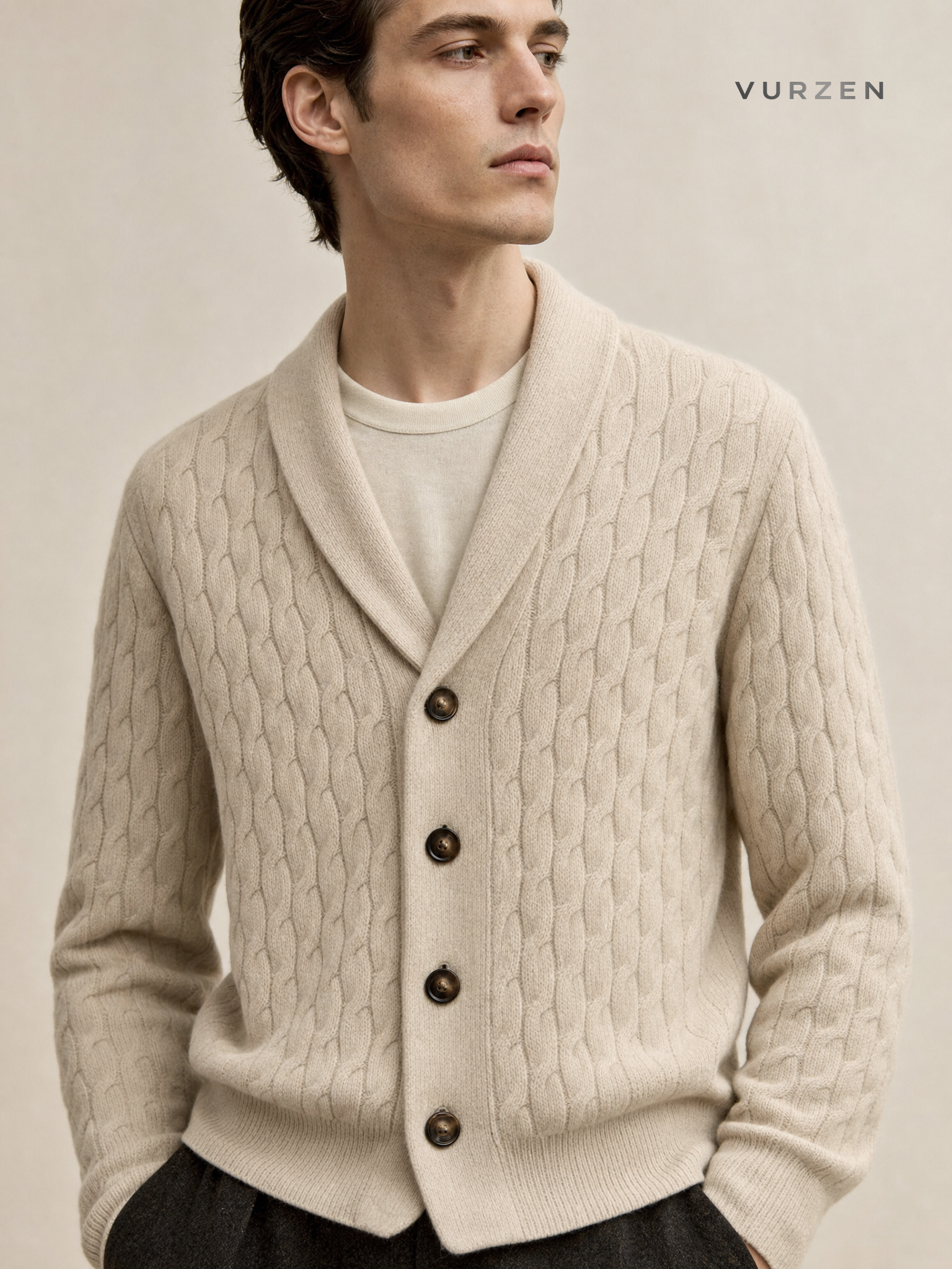 2024 Thick Knit V-Neck Men
