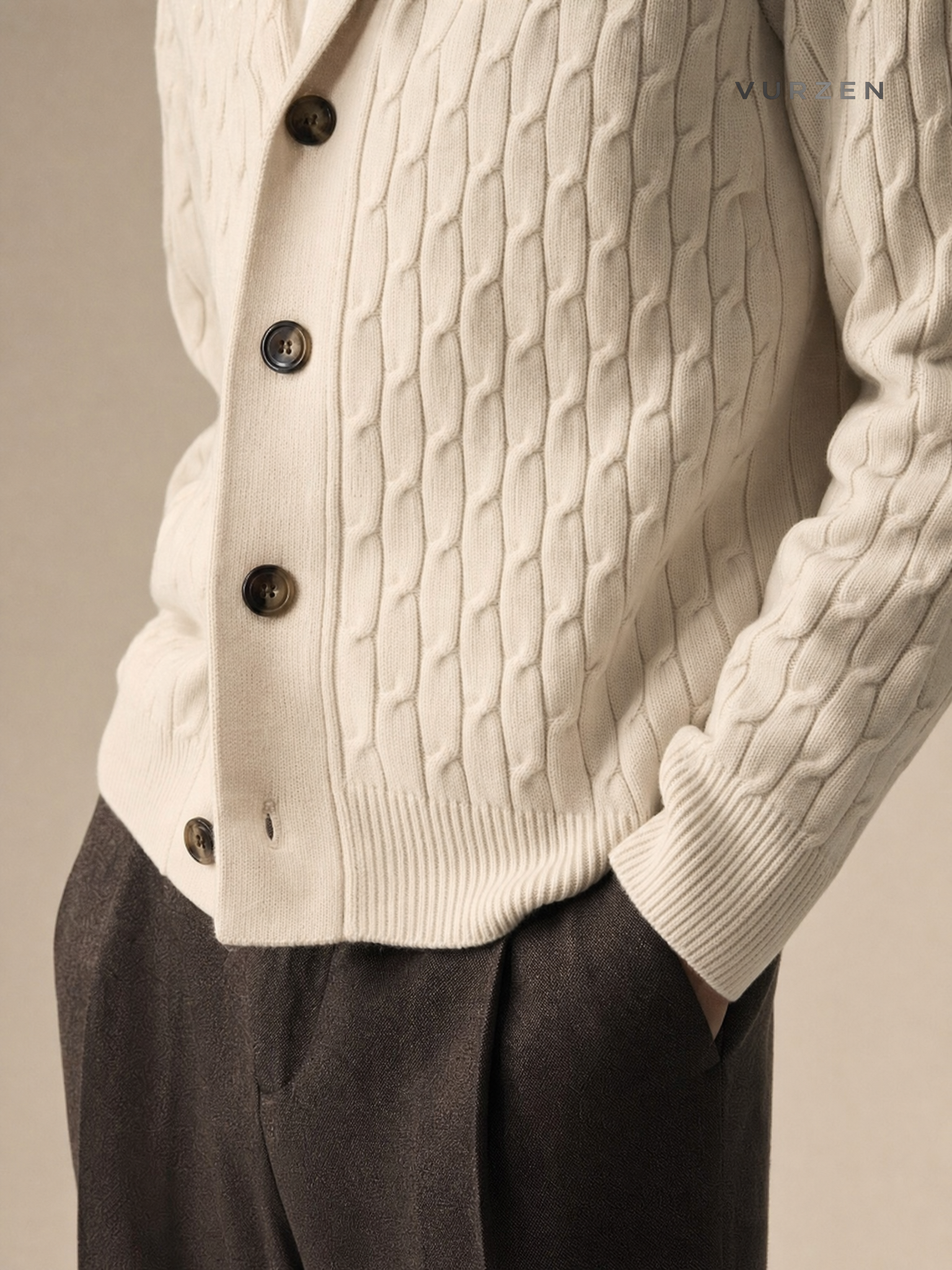 2024 Thick Knit V-Neck Men