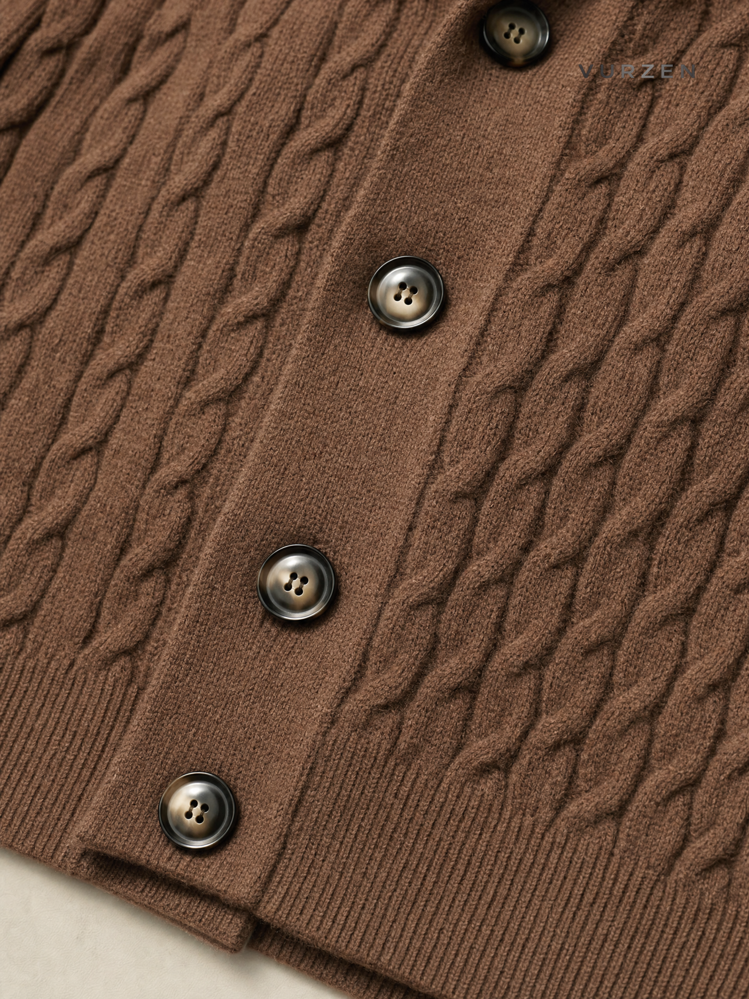 2024 Men’s Thick Wool Knit Cardigan with Embroidery detail