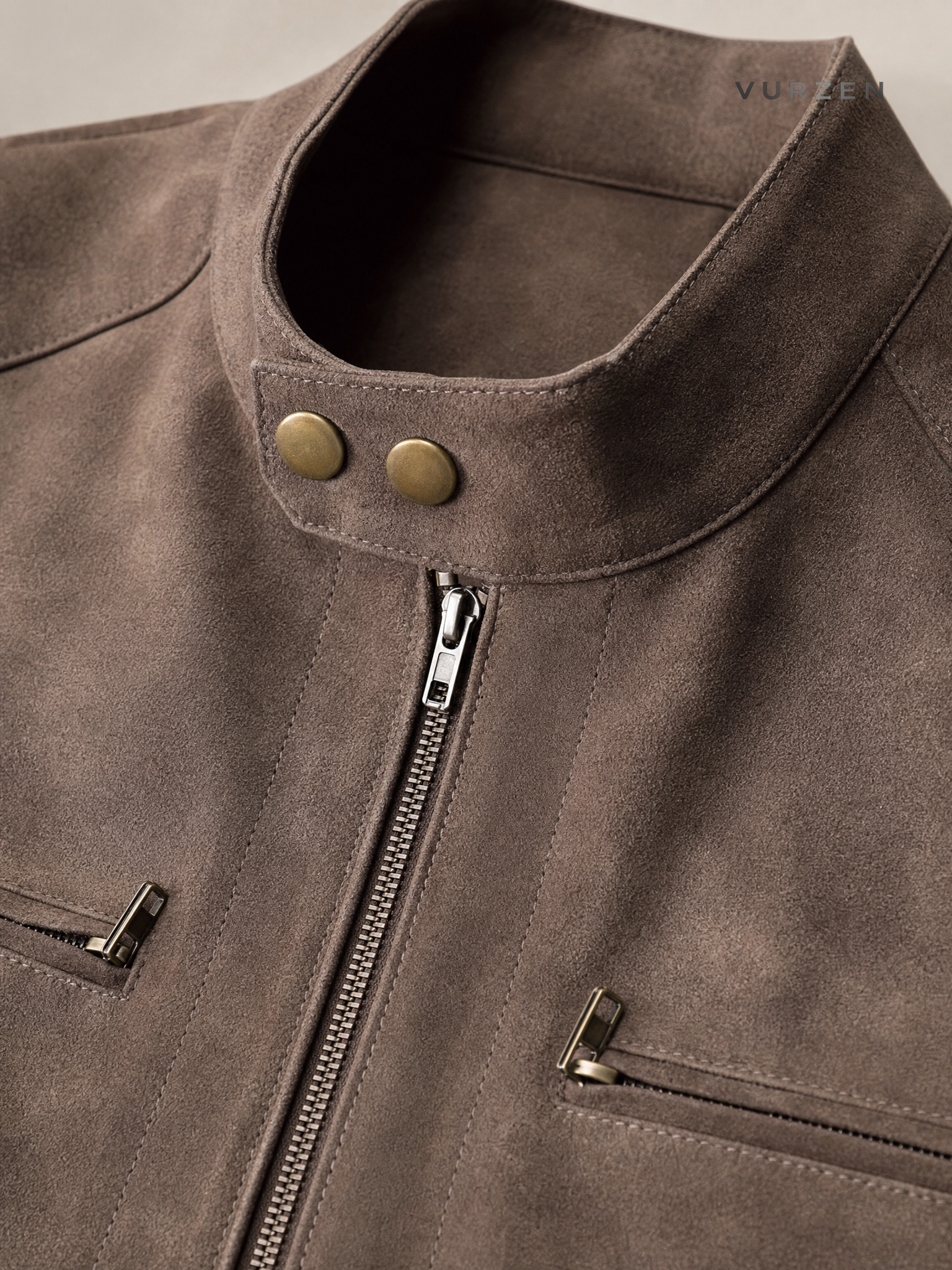 Vintage Brown Corduroy Hooded Biker Jacket Vintage Brown Corduroy Hooded Biker Jacket detail
