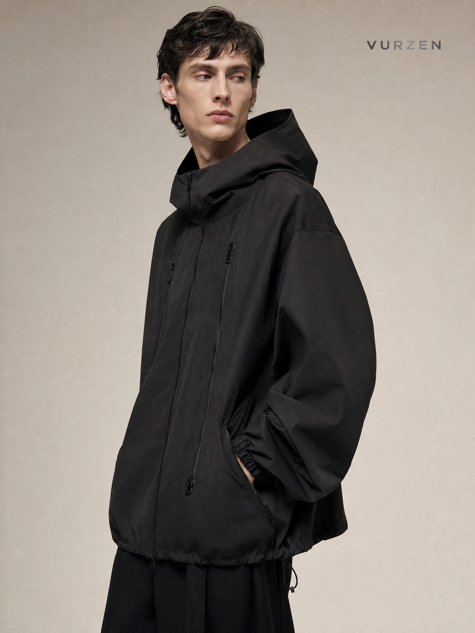 Unisex Waterproof Hooded Outdoor Jacket for Spring & Fall detail