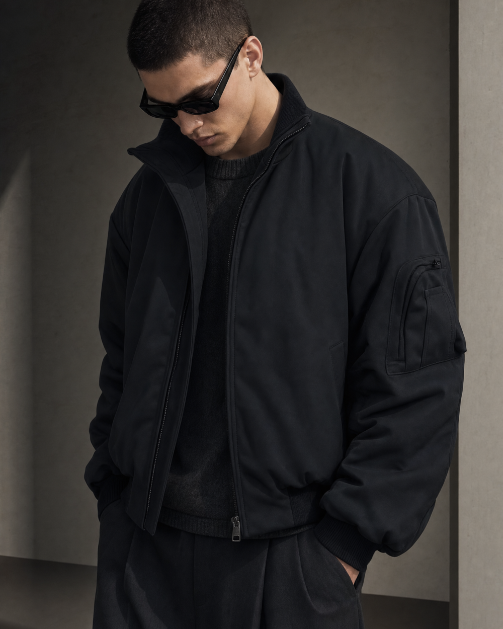 857931805280 top dark minimal jacket dark lookbook 05