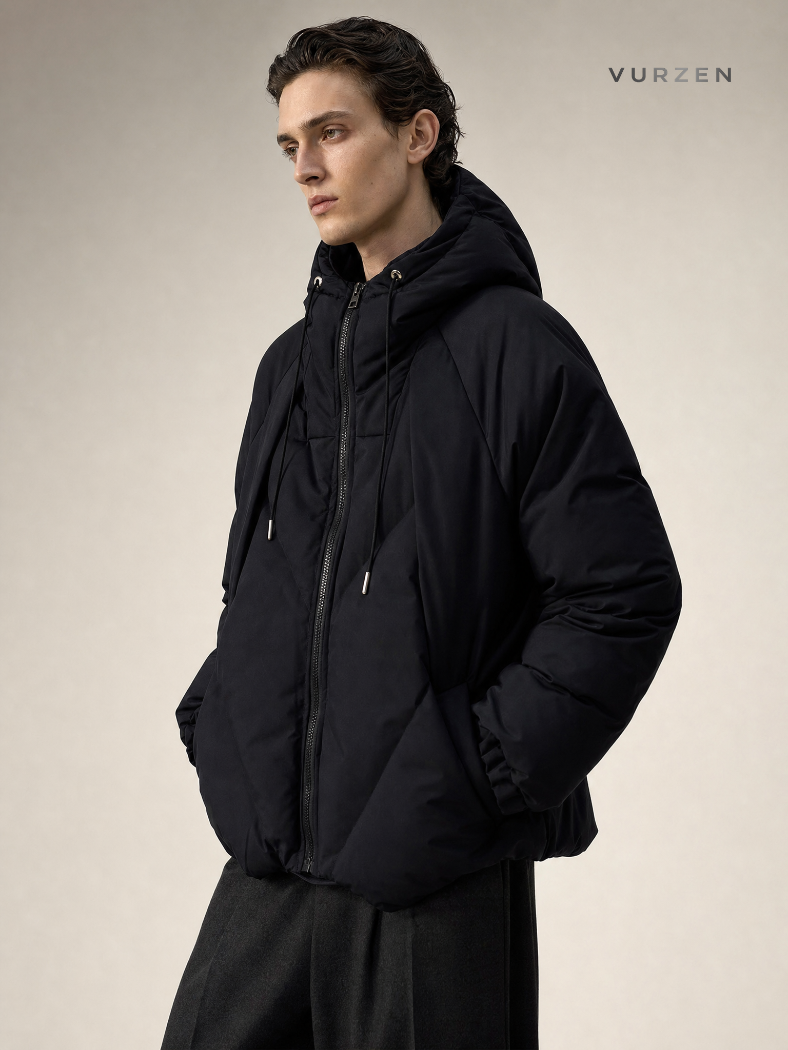 Cleanfit Thickened Hooded Winter Cotton Jacket detail