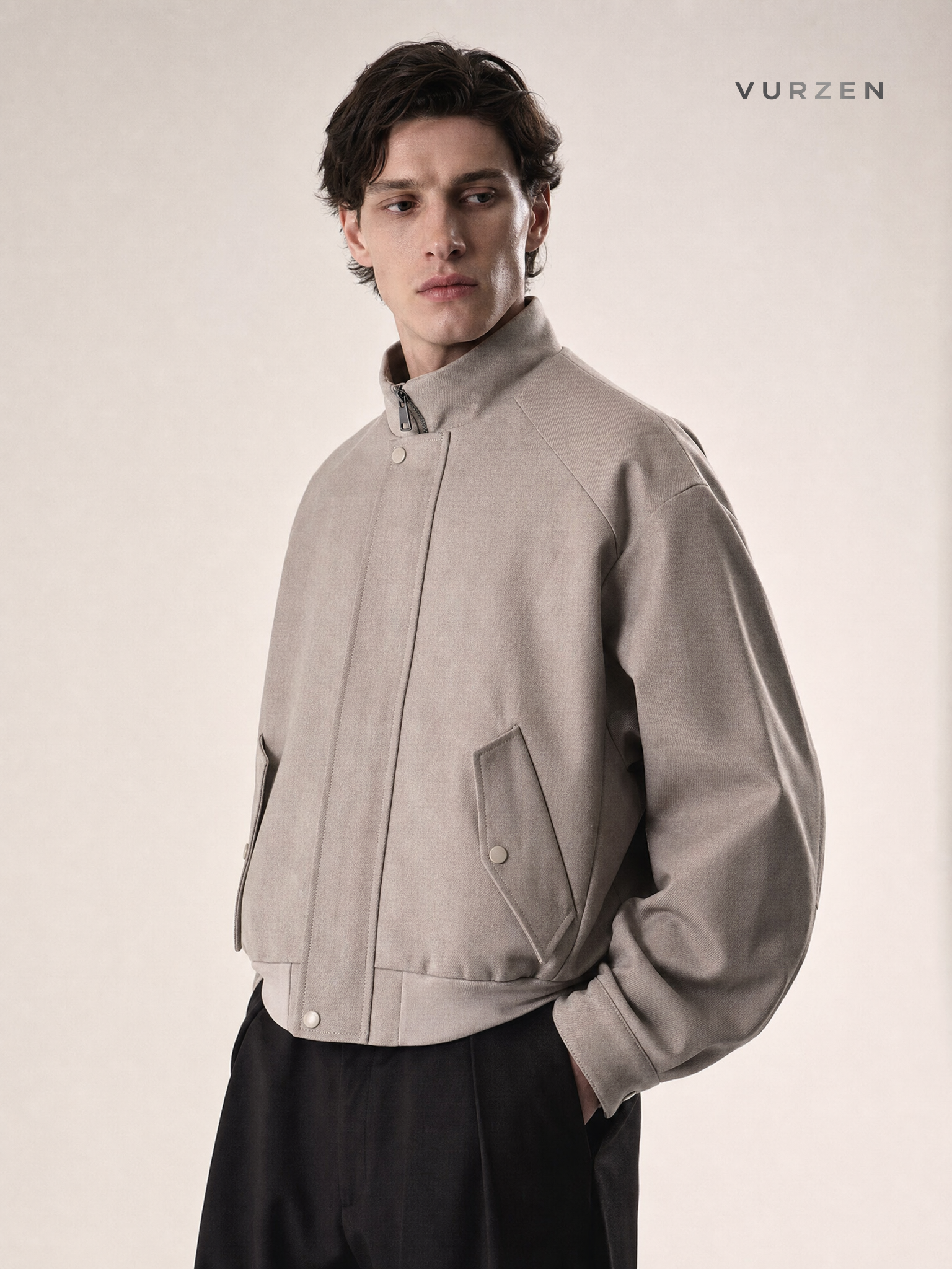 MADEEXTREME Spring Minimalist Cropped Raglan Jacket detail