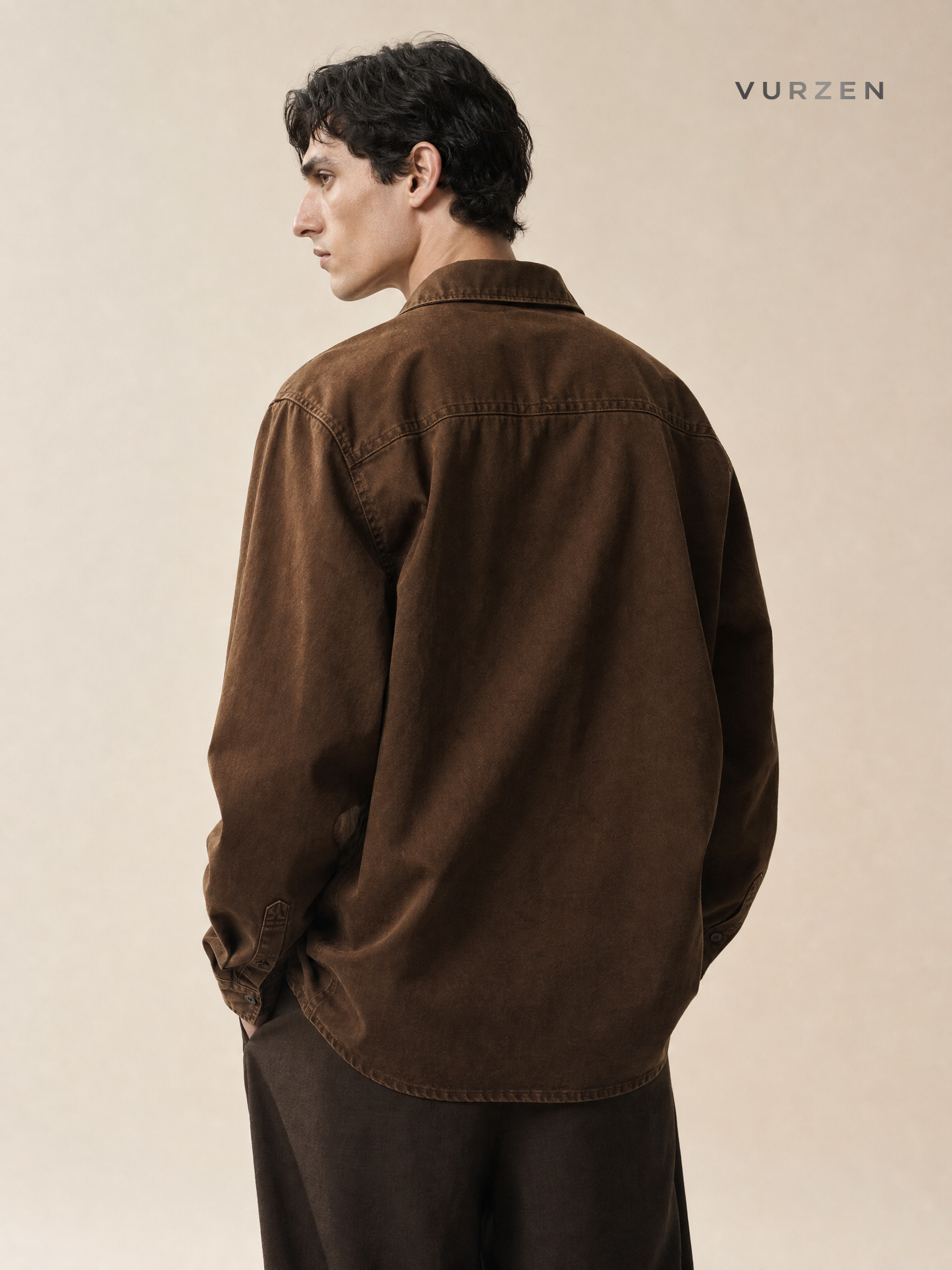 Vintage Heavyweight Cotton Workshirt Jacket for Men detail