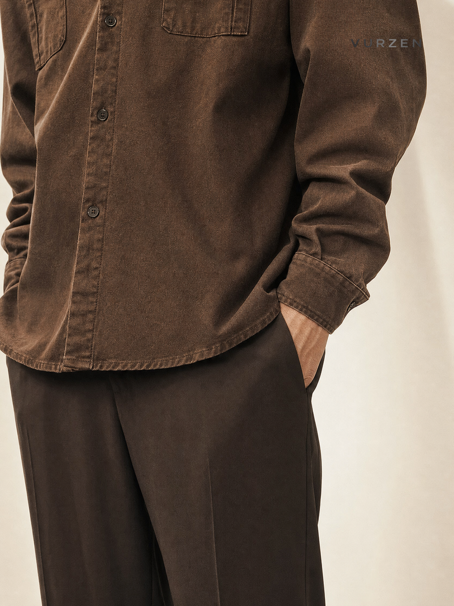 Vintage Heavyweight Cotton Workshirt Jacket for Men detail