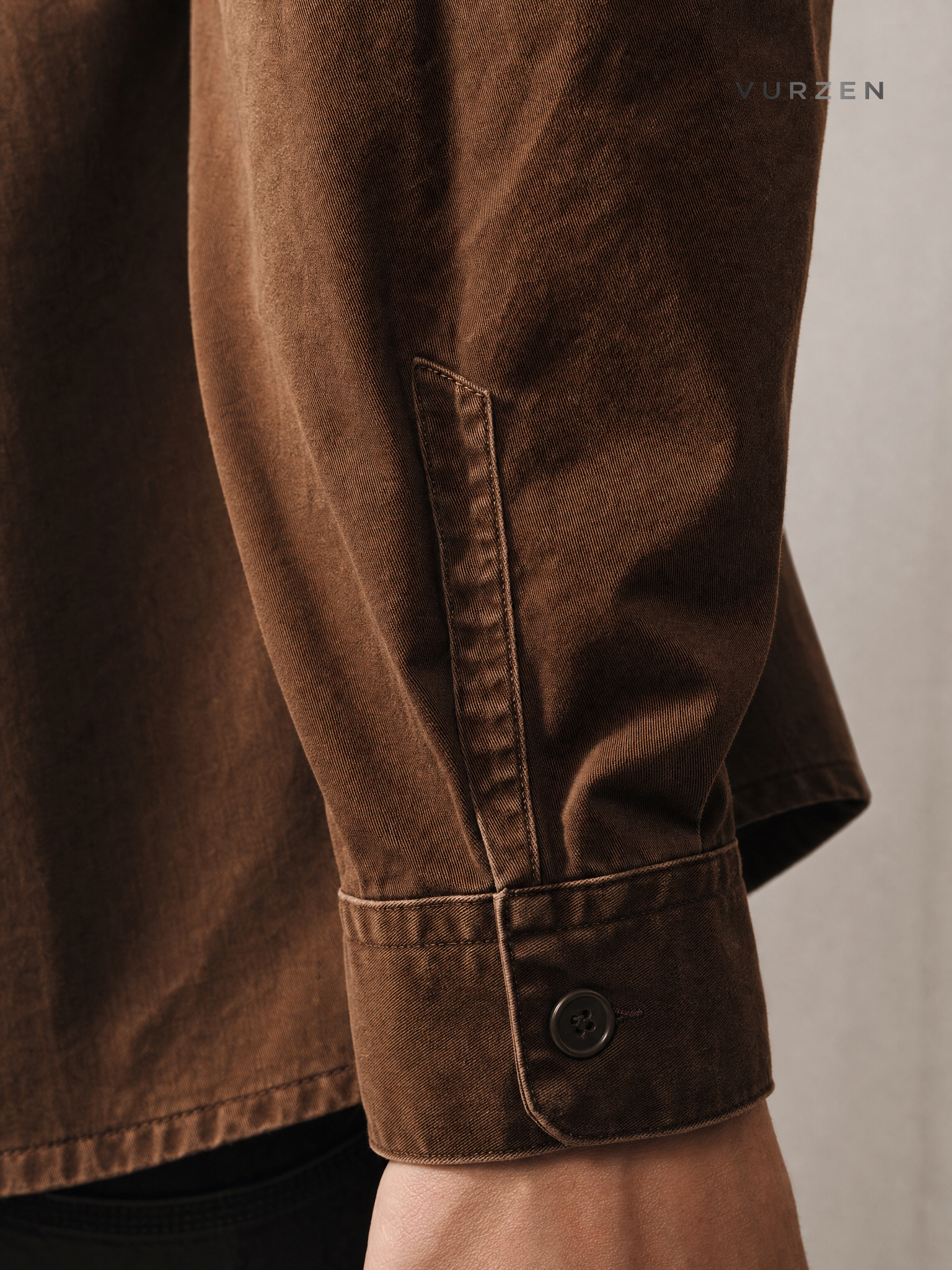 Vintage Heavyweight Cotton Workshirt Jacket for Men detail