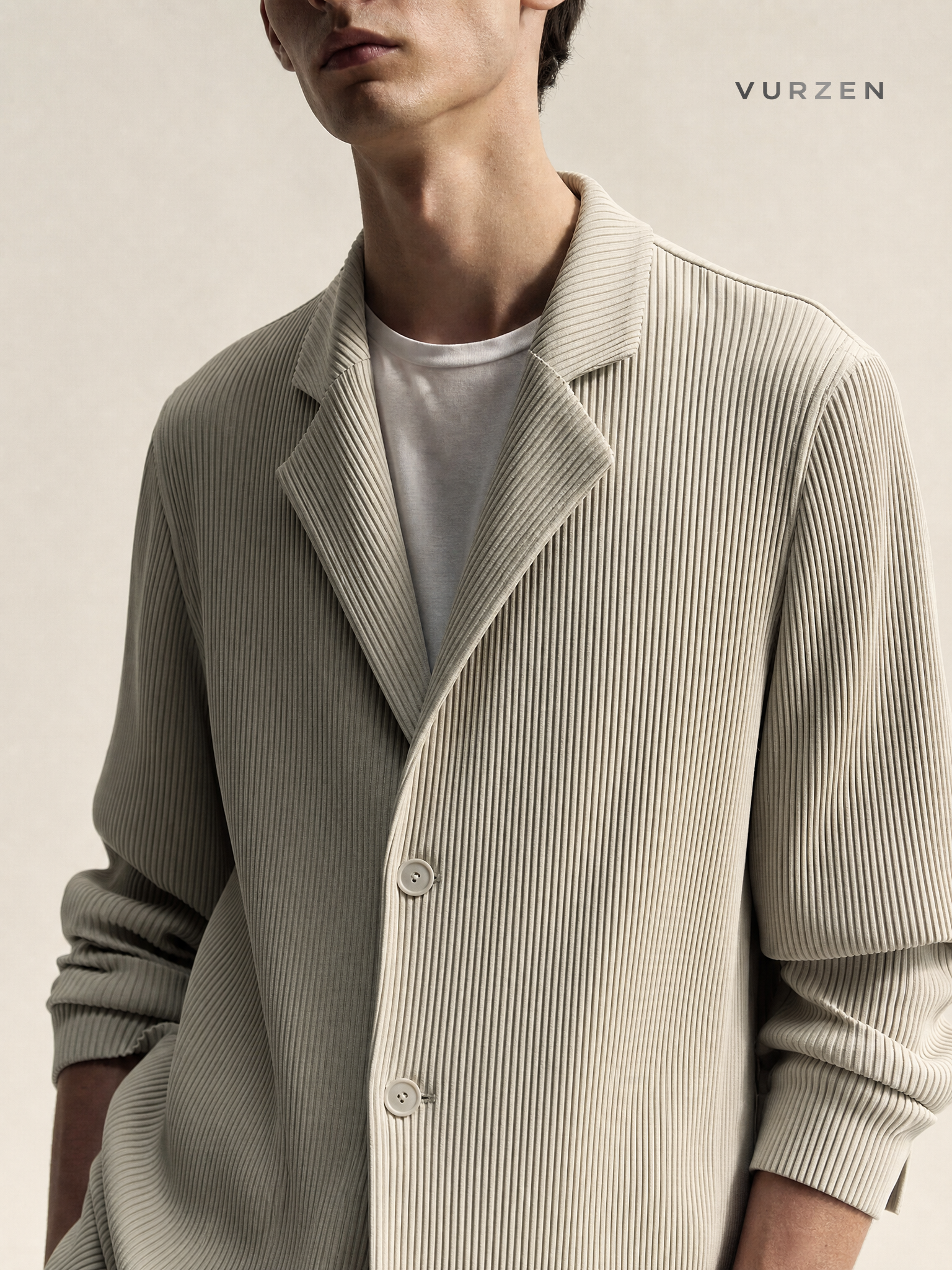 Wrinkled Loose Fit Casual Two-Piece Suit for Men detail