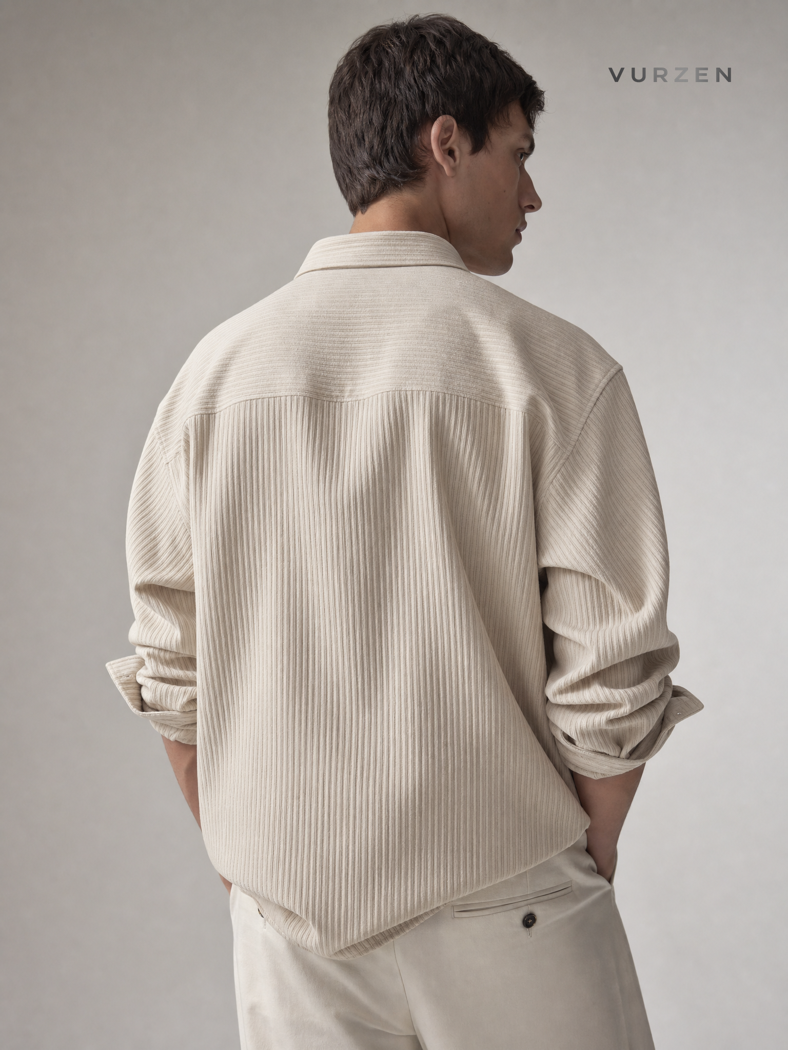 Premium Textured Long-Sleeve Casual Shirt for Men detail