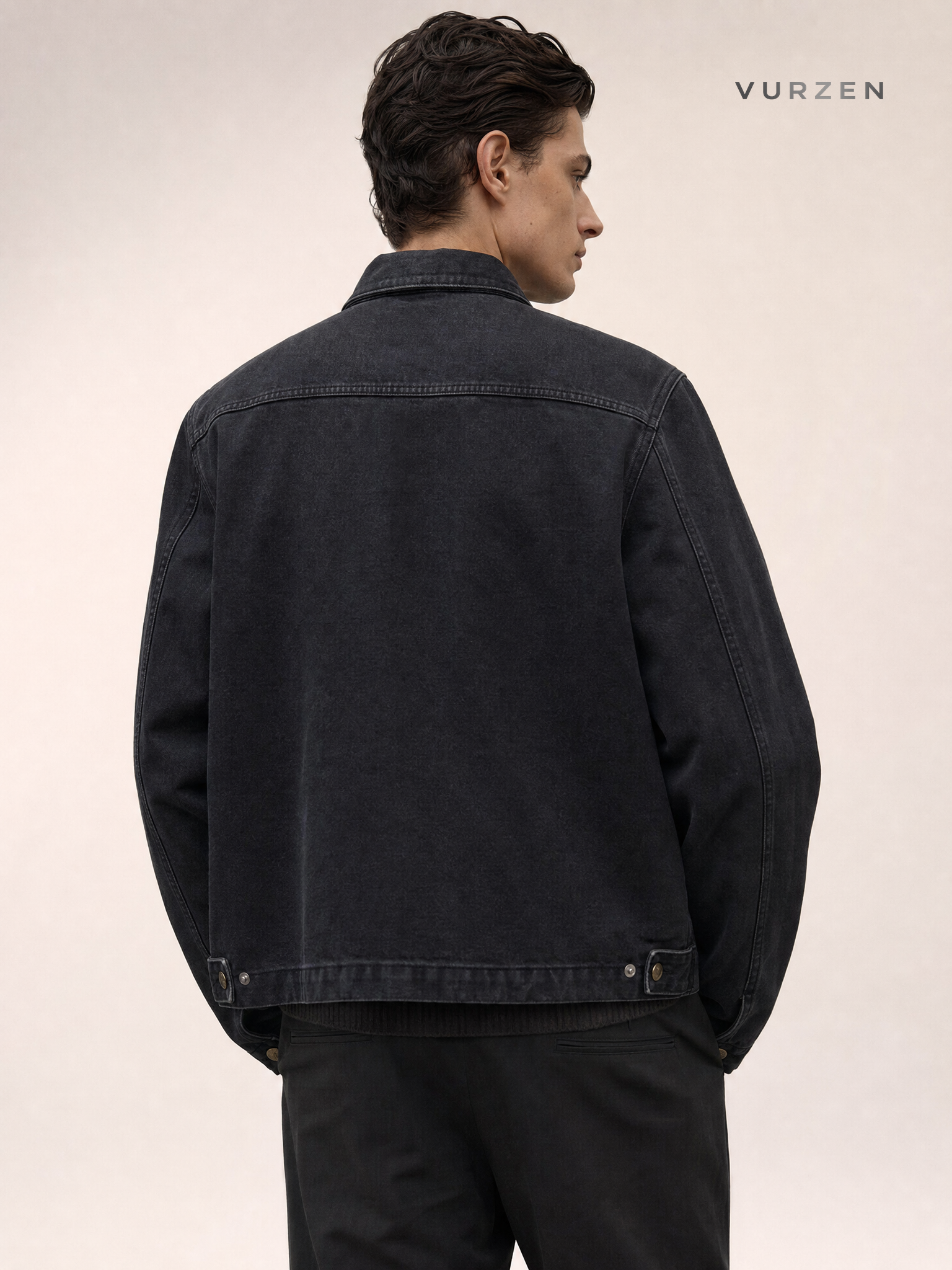 Vintage American Detroit Cotton Workwear Jacket detail