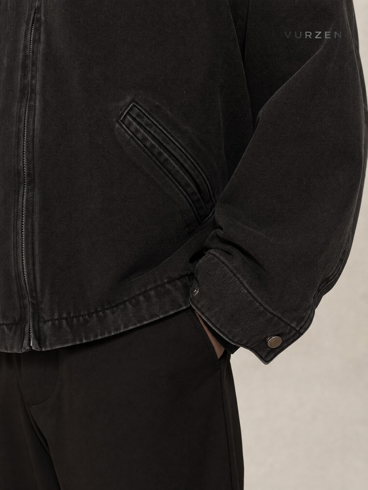 Vintage American Detroit Cotton Workwear Jacket detail