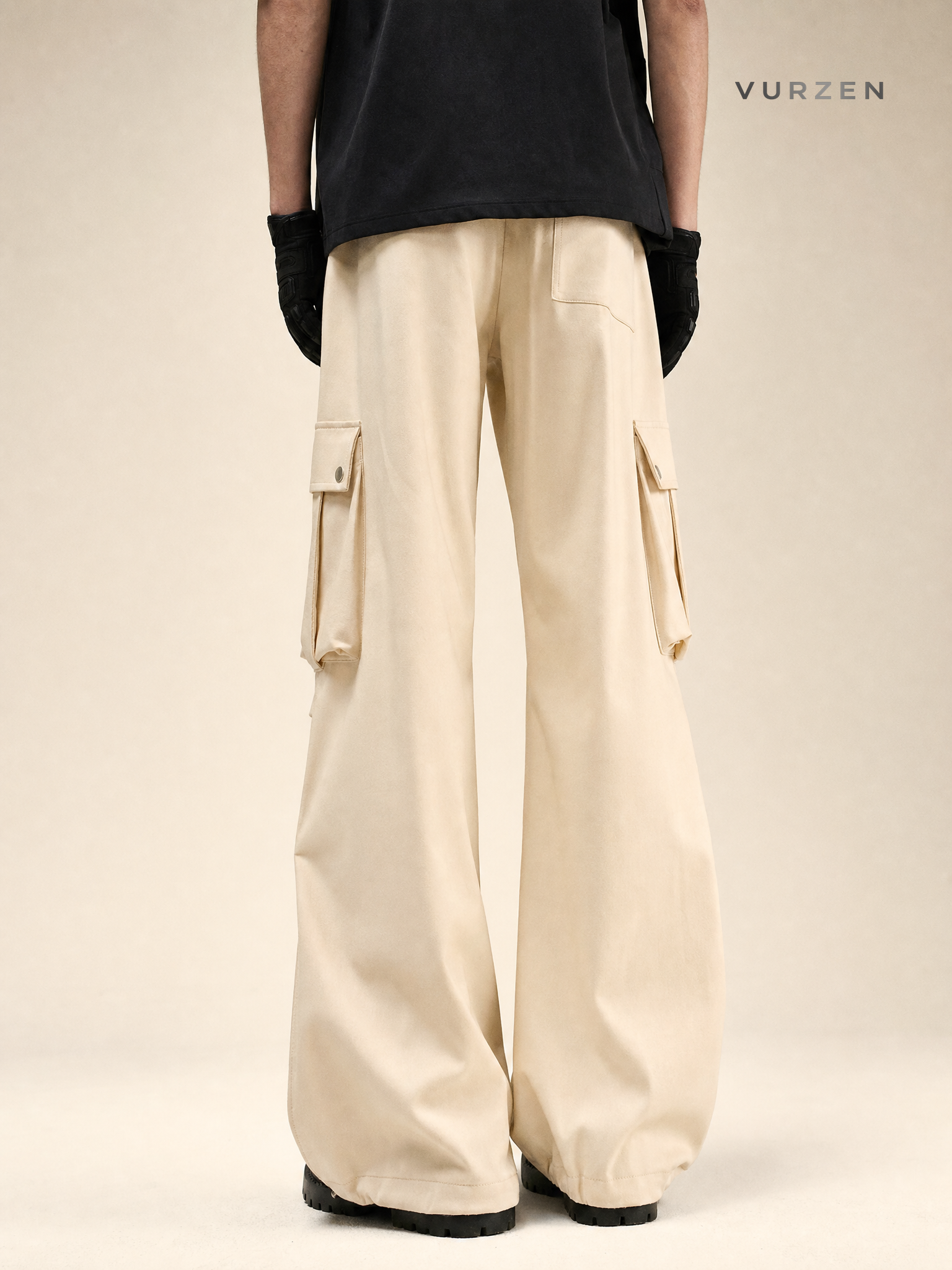 Vintage American Hip-Hop Loose Wide-Leg Cargo Pants detail
