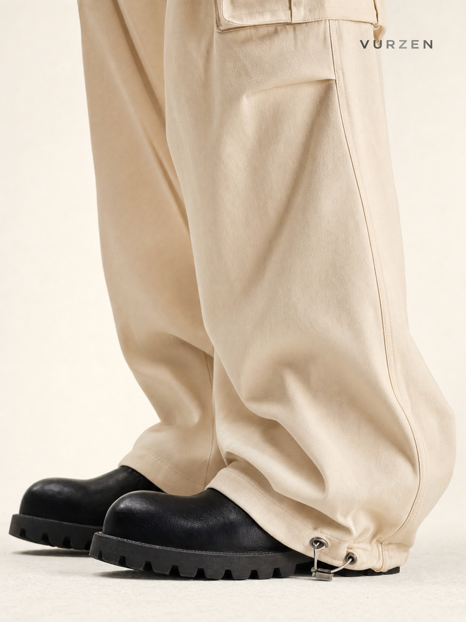 Vintage American Hip-Hop Loose Wide-Leg Cargo Pants detail
