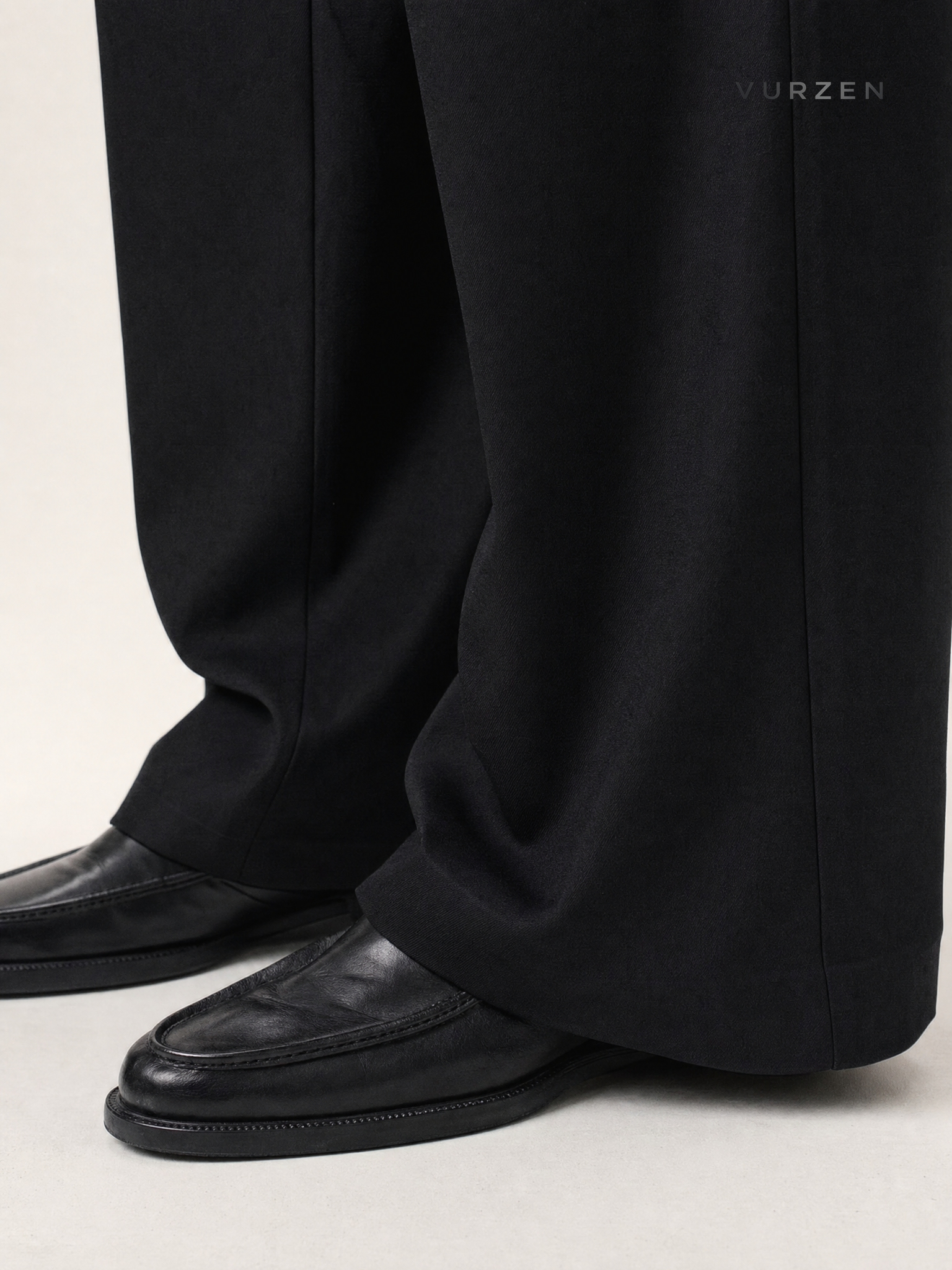 Magila Cleanfit Black Loose Fit Dress Pants detail