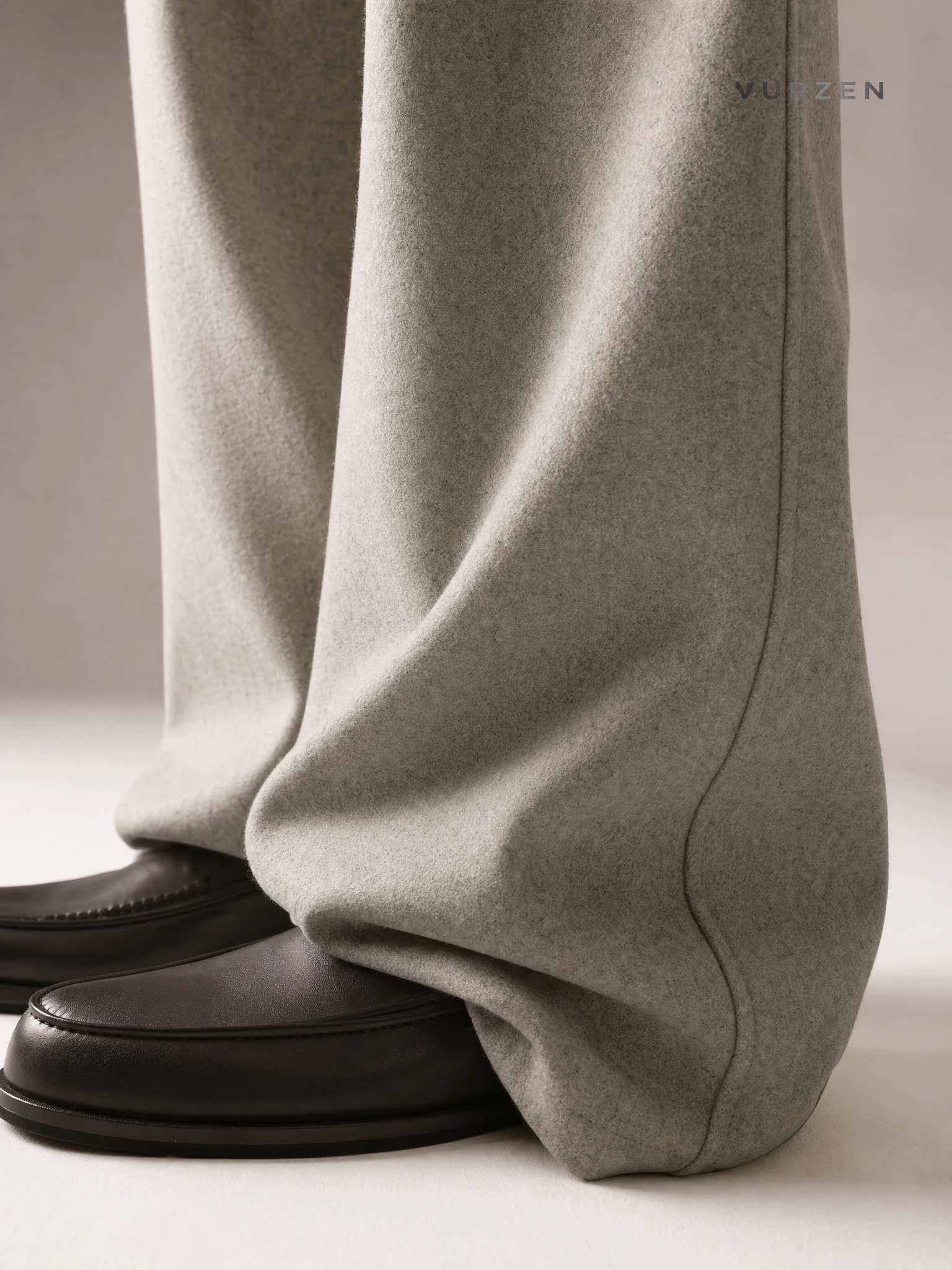 Men’s 360g Heavy Wool Blend Casual Straight Pants detail