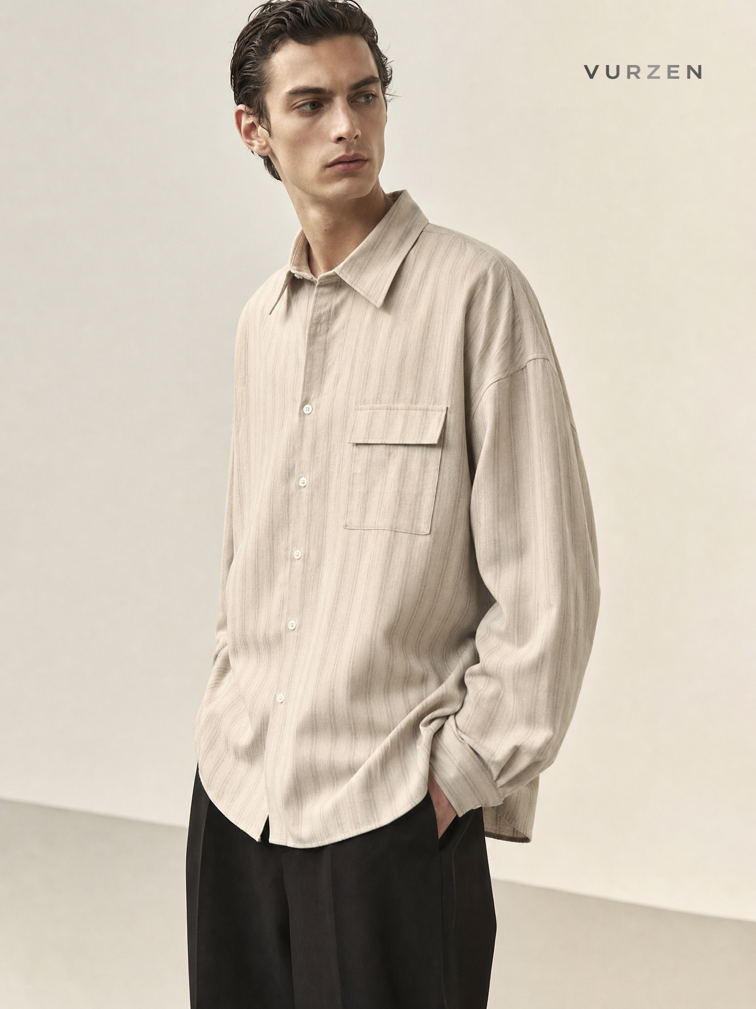 Cityboy Vintage Straight-Leg Coffee Brown Casual Pants detail