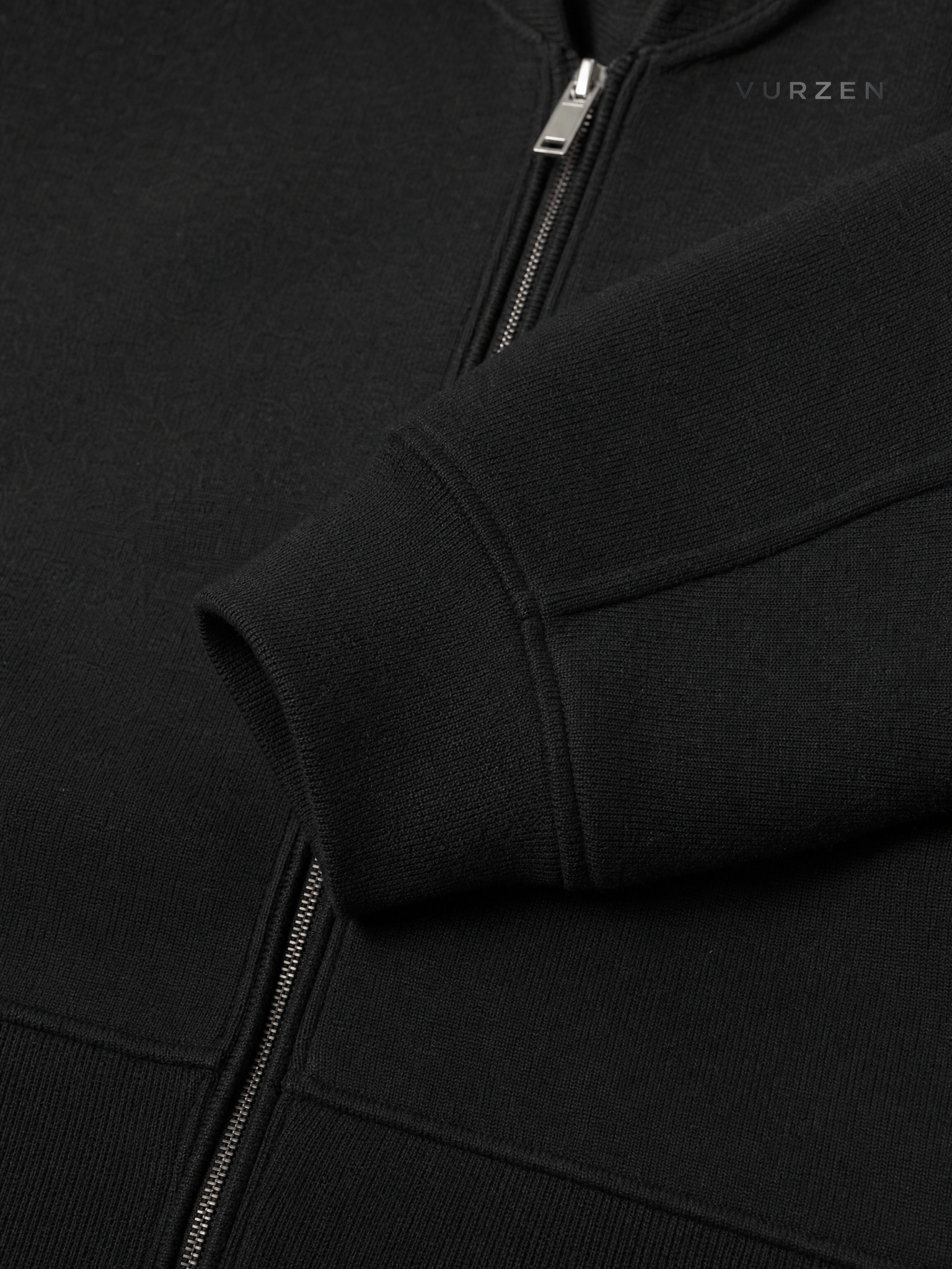Boxy Fit American Streetwear Hooded Zip-Up Jacket detail