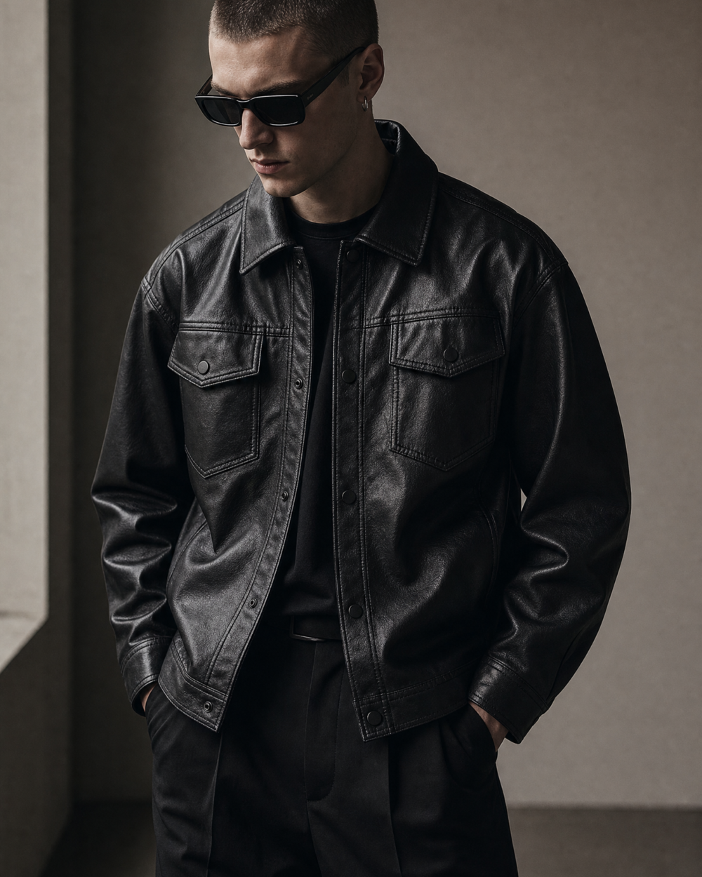 971701393639 top dark minimal jacket dark lookbook 05