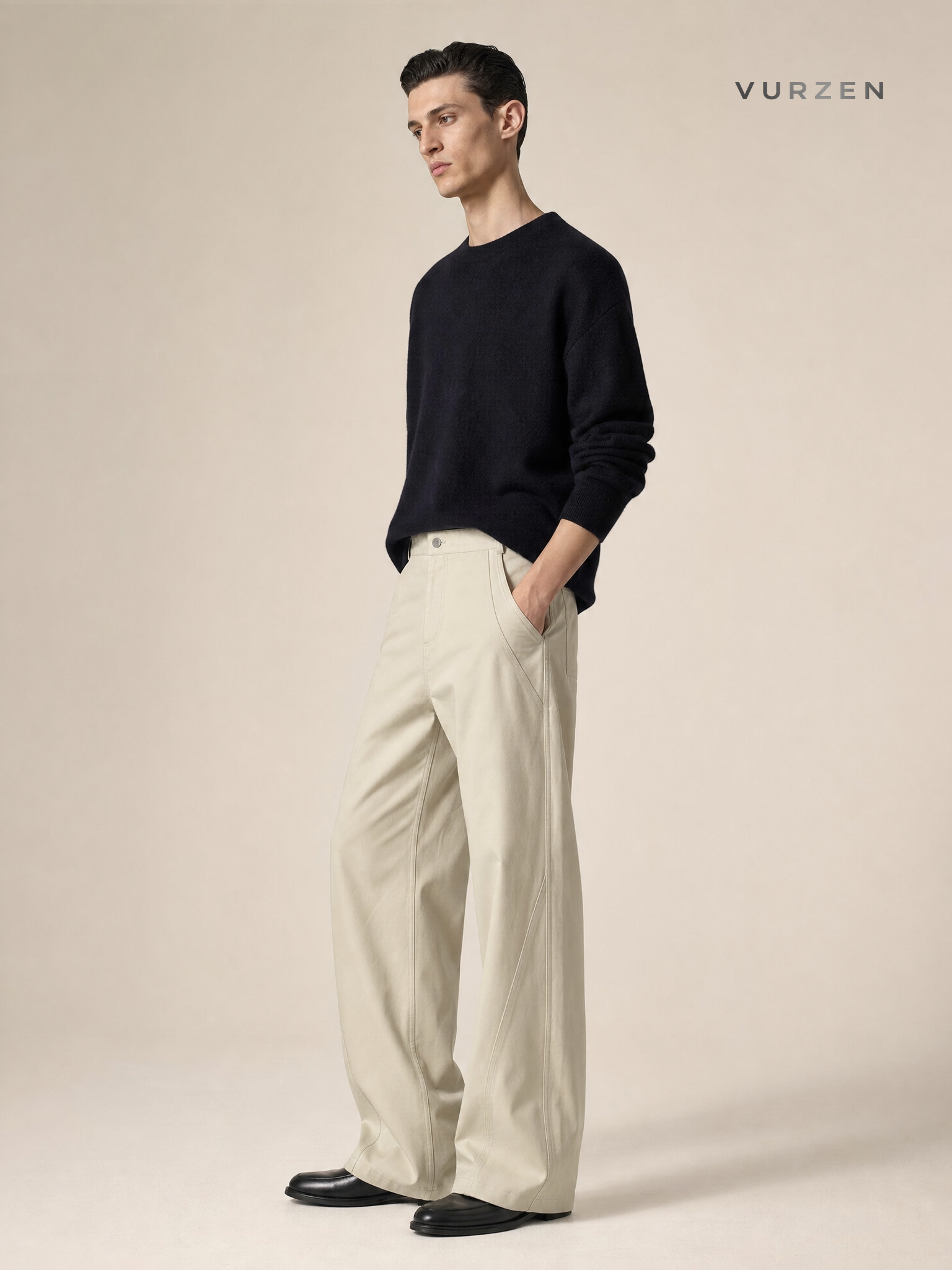 11KN Vintage Cotton Workwear Straight-Leg Pants detail