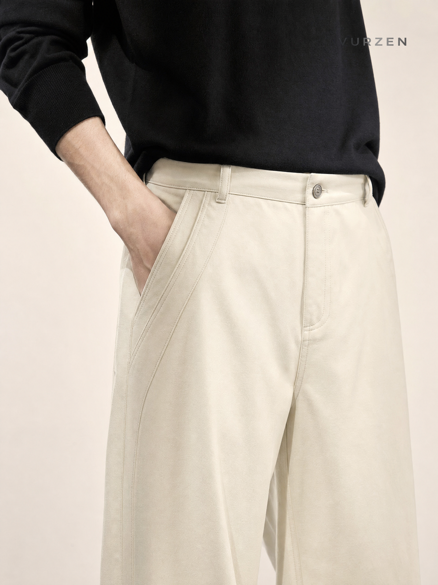 11KN Vintage Cotton Workwear Straight-Leg Pants detail