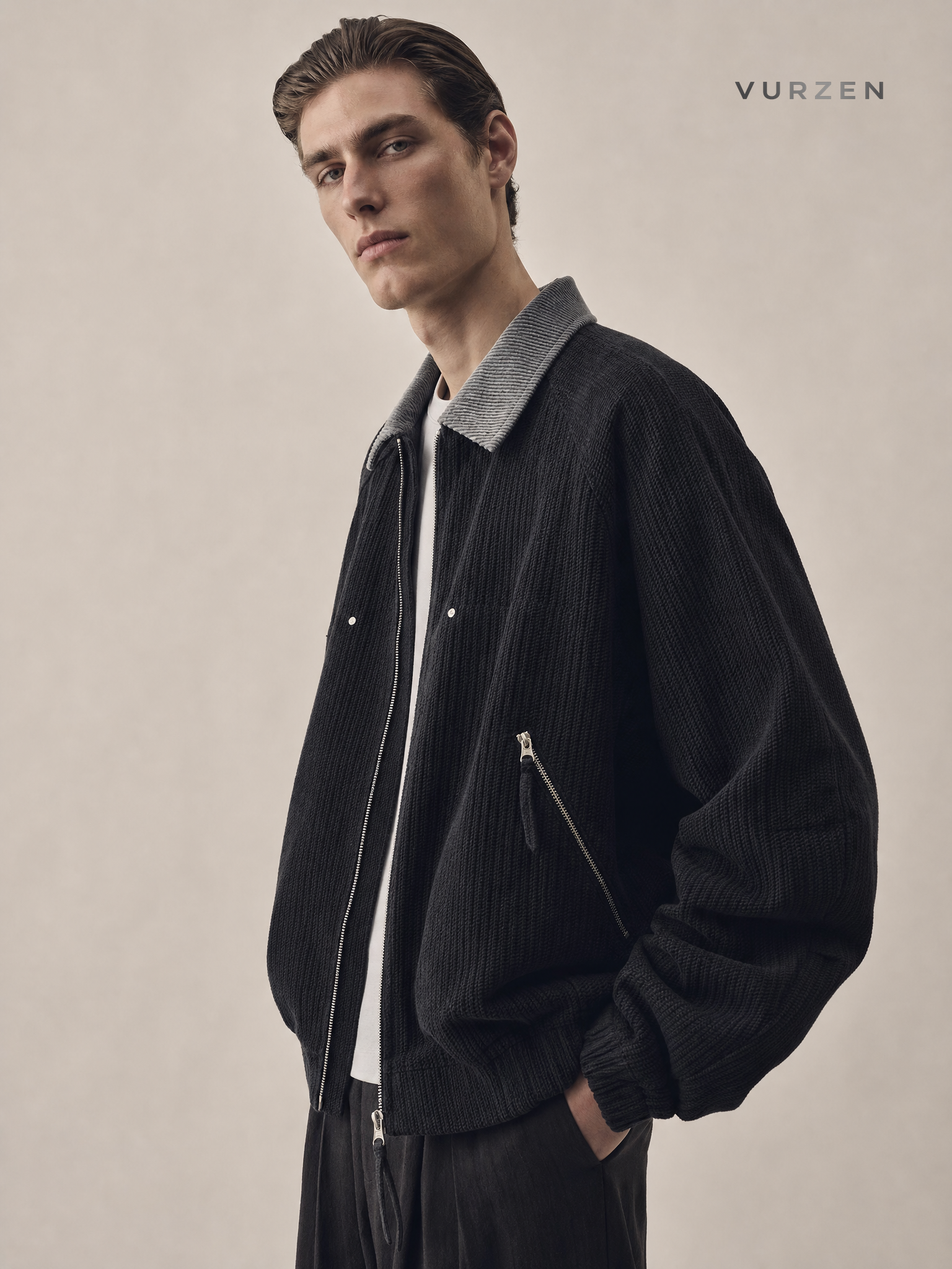2025 Vintage Corduroy Hooded Jacket for Men detail