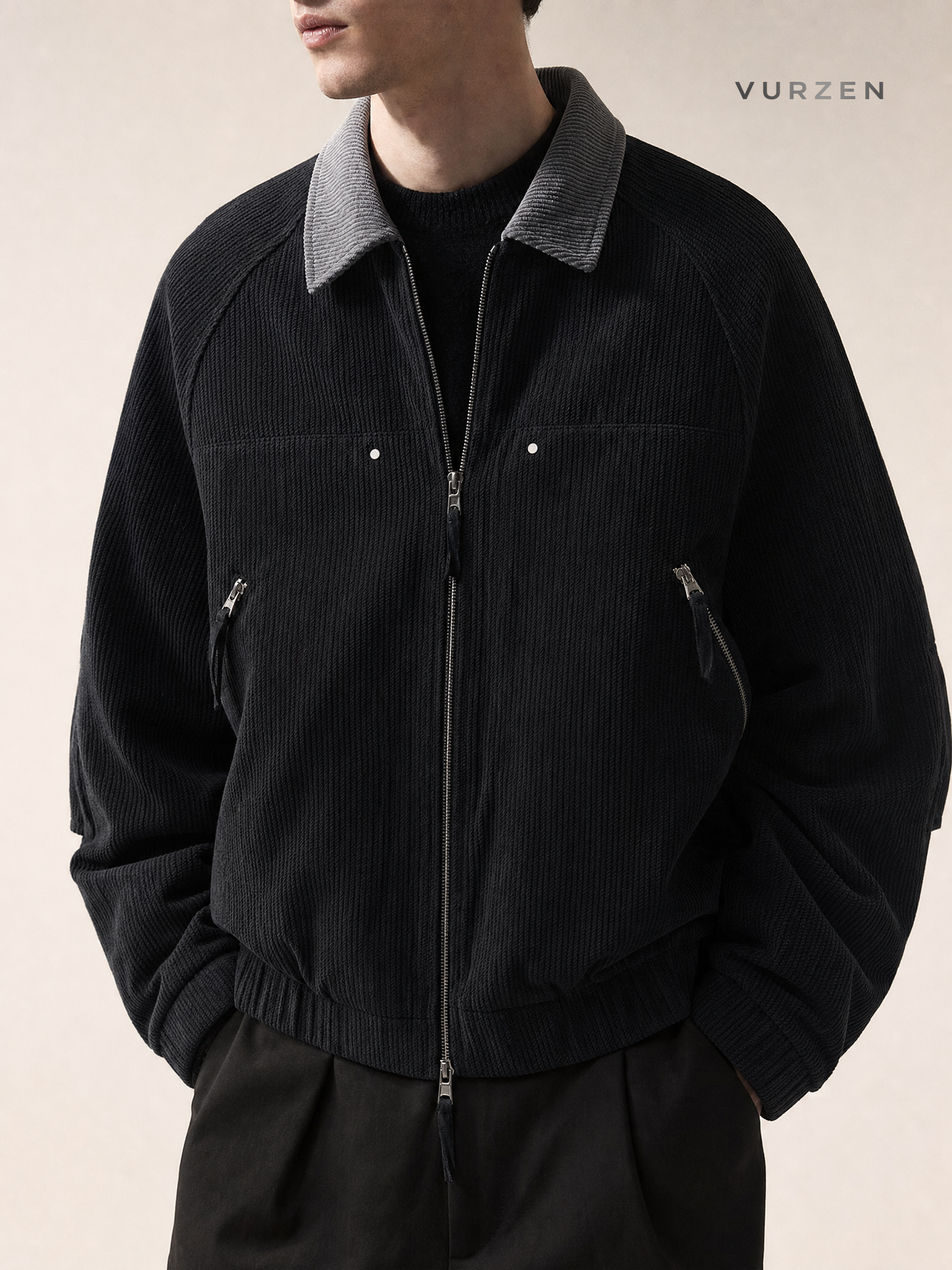 2025 Vintage Corduroy Hooded Jacket for Men detail