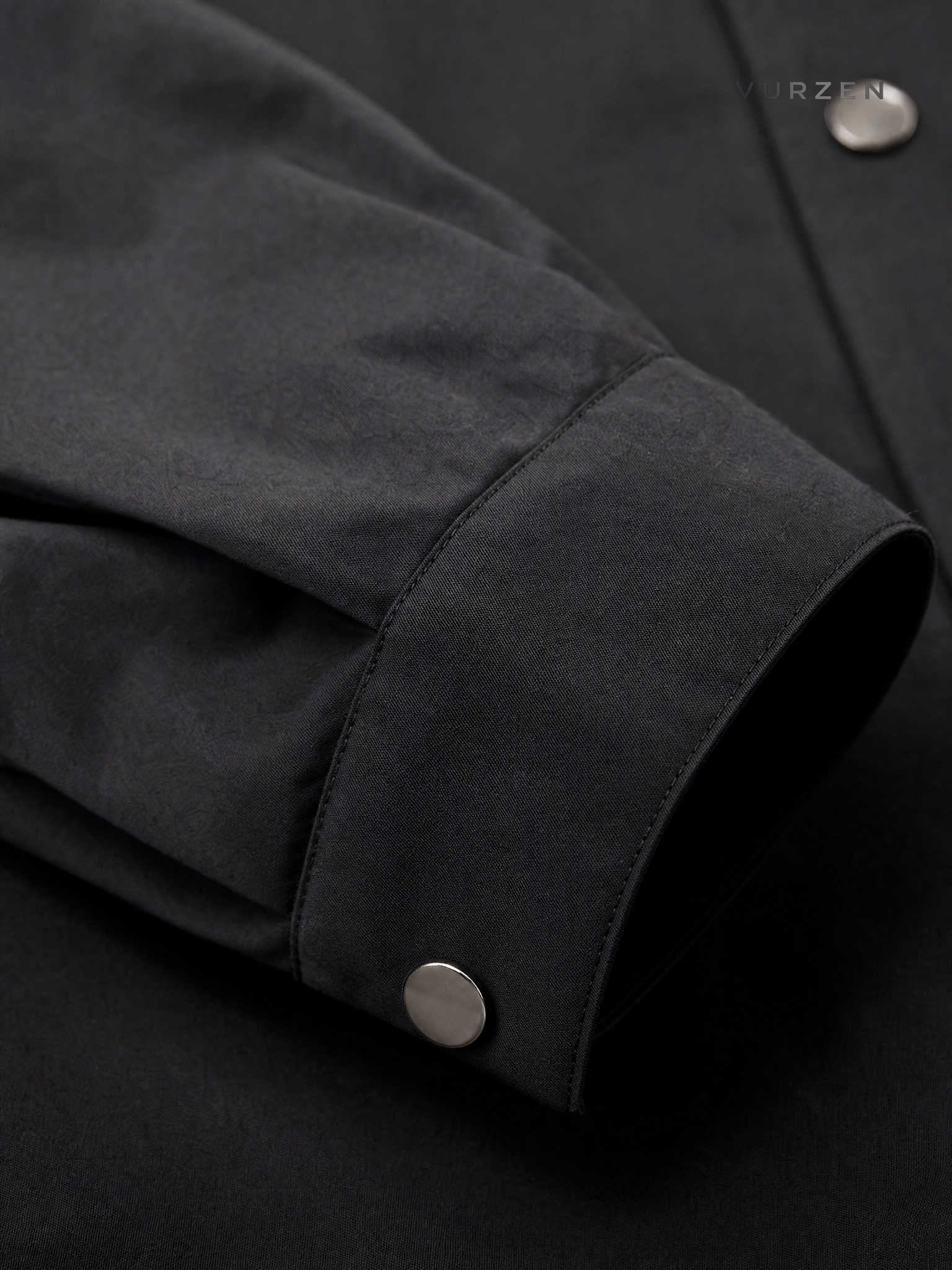 Heavyweight Deconstructed Shoulder White Shirt with Metal Buttons detail