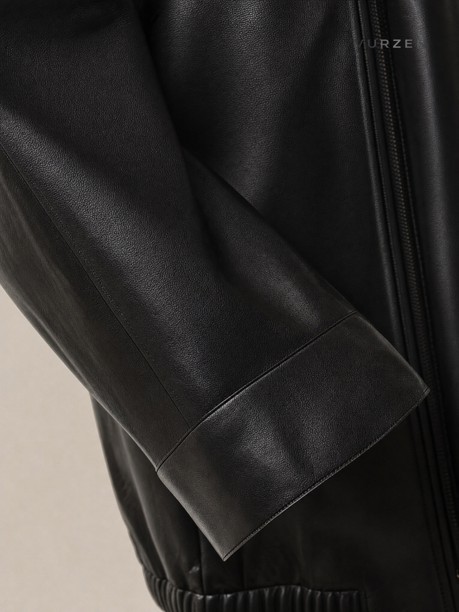 Vintage American Patchwork Washed Leather Jacket detail