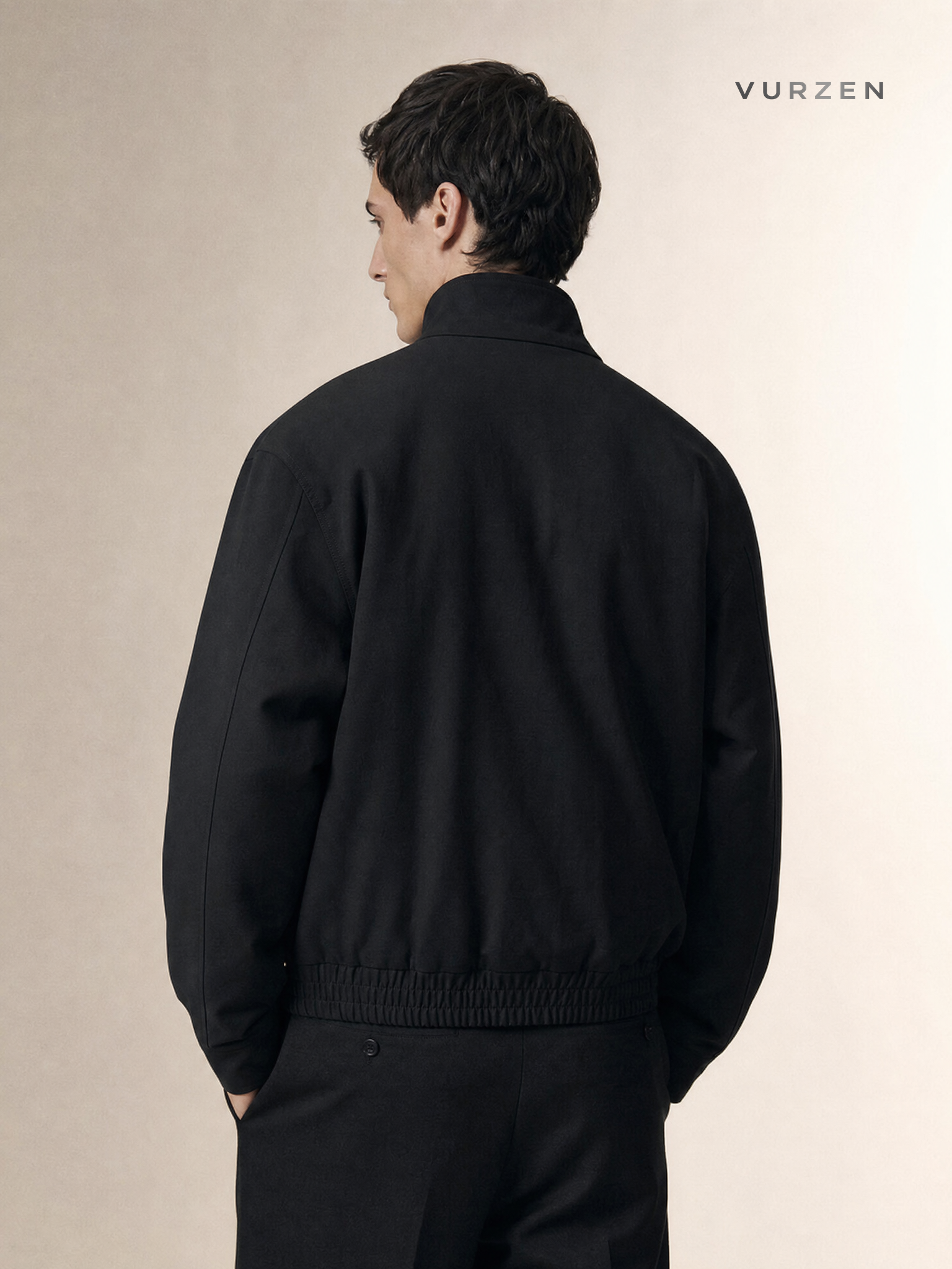 Inflation Detachable Collar Colorblock Cotton Jacket detail