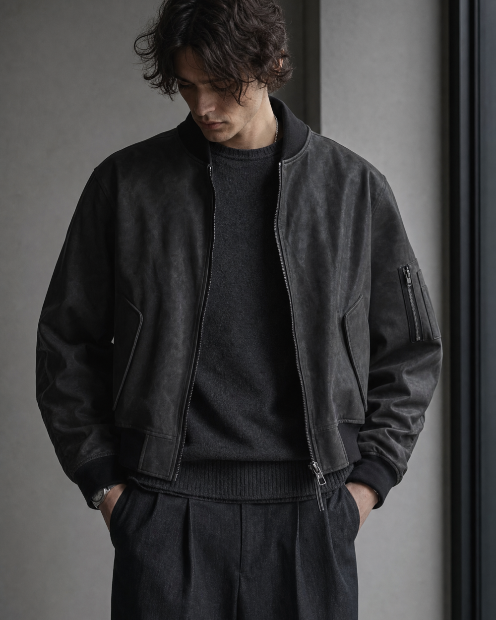 982376903259 top dark minimal jacket dark lookbook 05