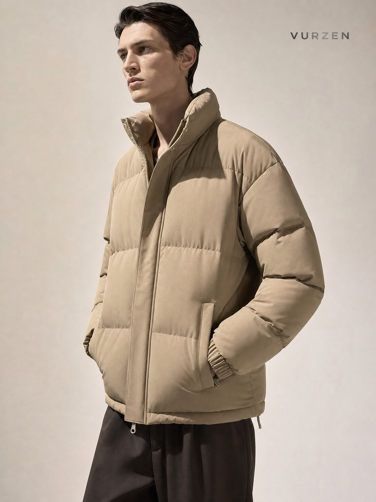 Premium Oversized Stand Collar Cotton Jacket for Winter detail