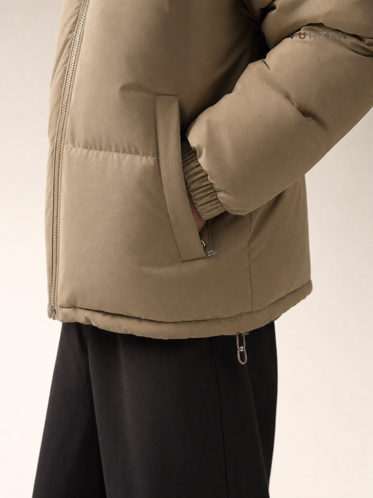 Premium Oversized Stand Collar Cotton Jacket for Winter detail
